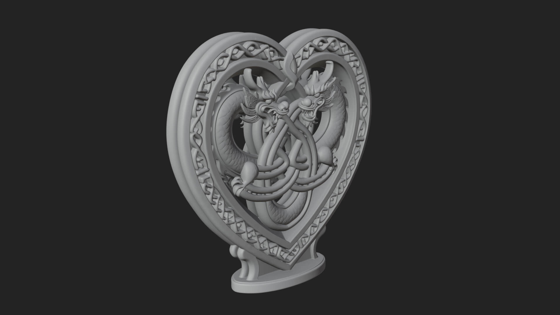 Ornate Framed Heart Plaque Design 275 3D Print Model 3D Model