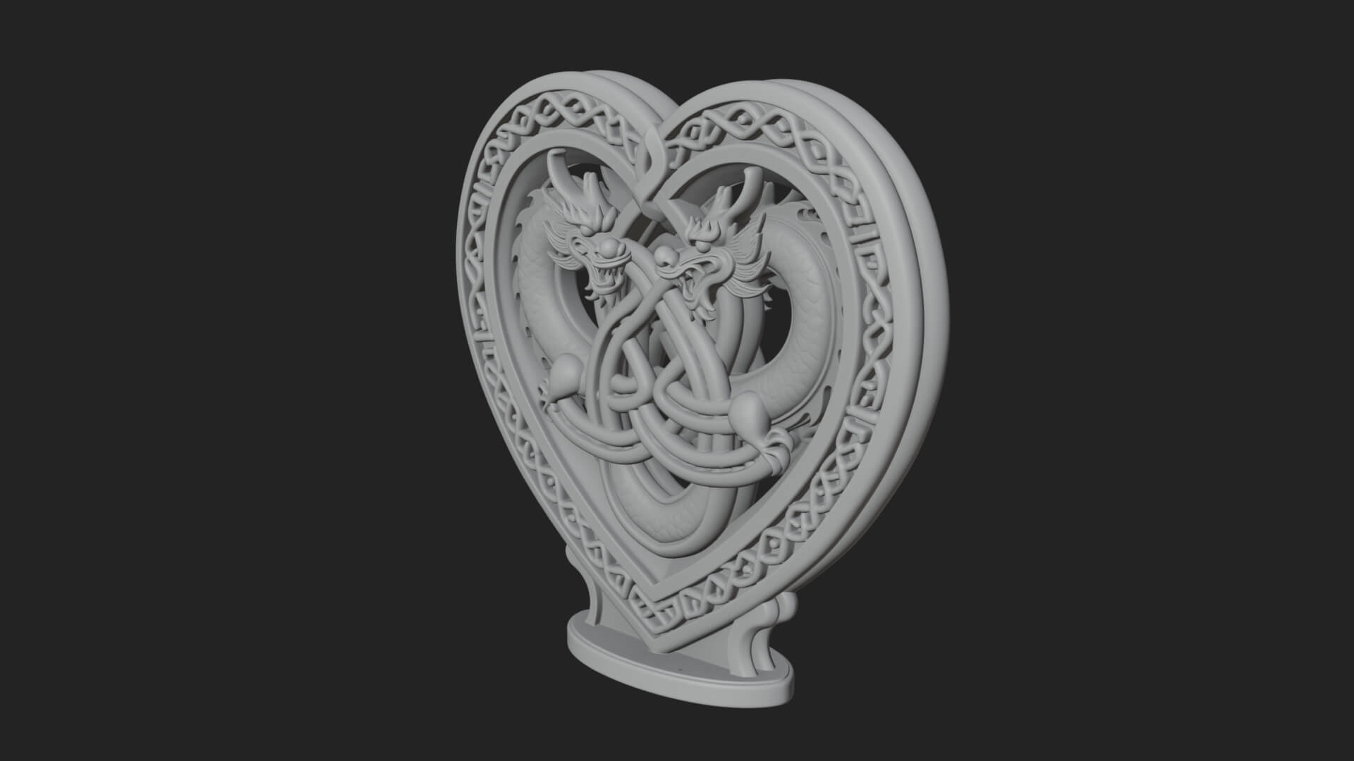 Ornate Framed Heart Plaque Design 275 3D Print Model 3D Model