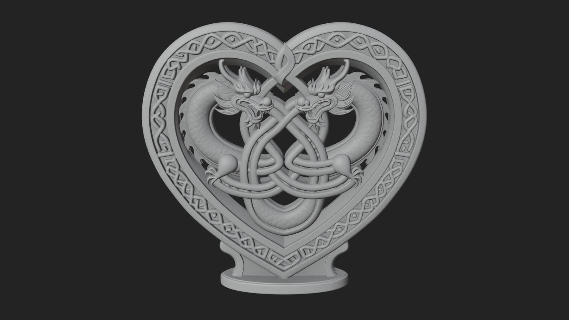 Ornate Framed Heart Plaque Design 275 3D Print Model 3D Model