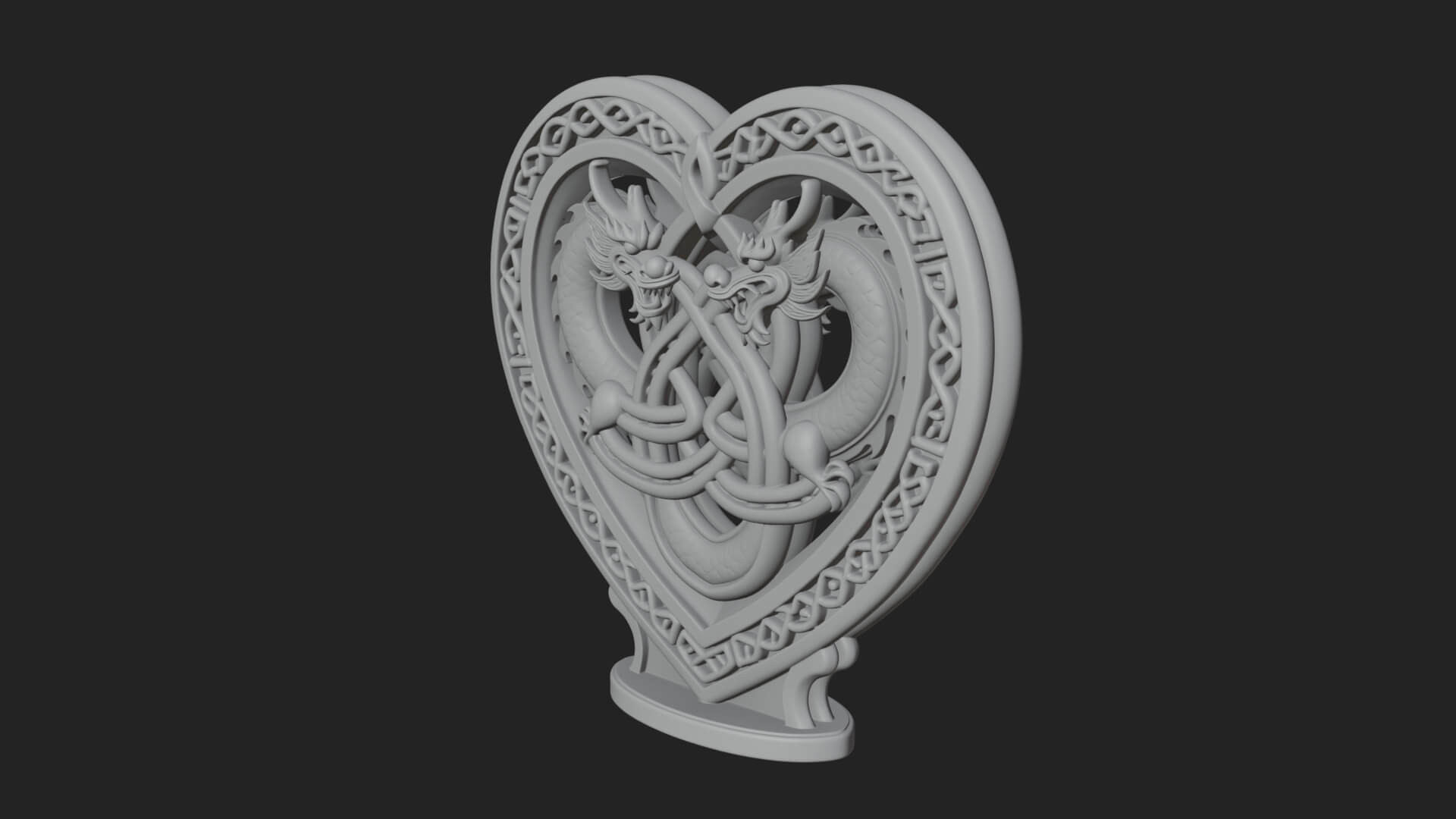 Ornate Framed Heart Plaque Design 275 3D Print Model 3D Model
