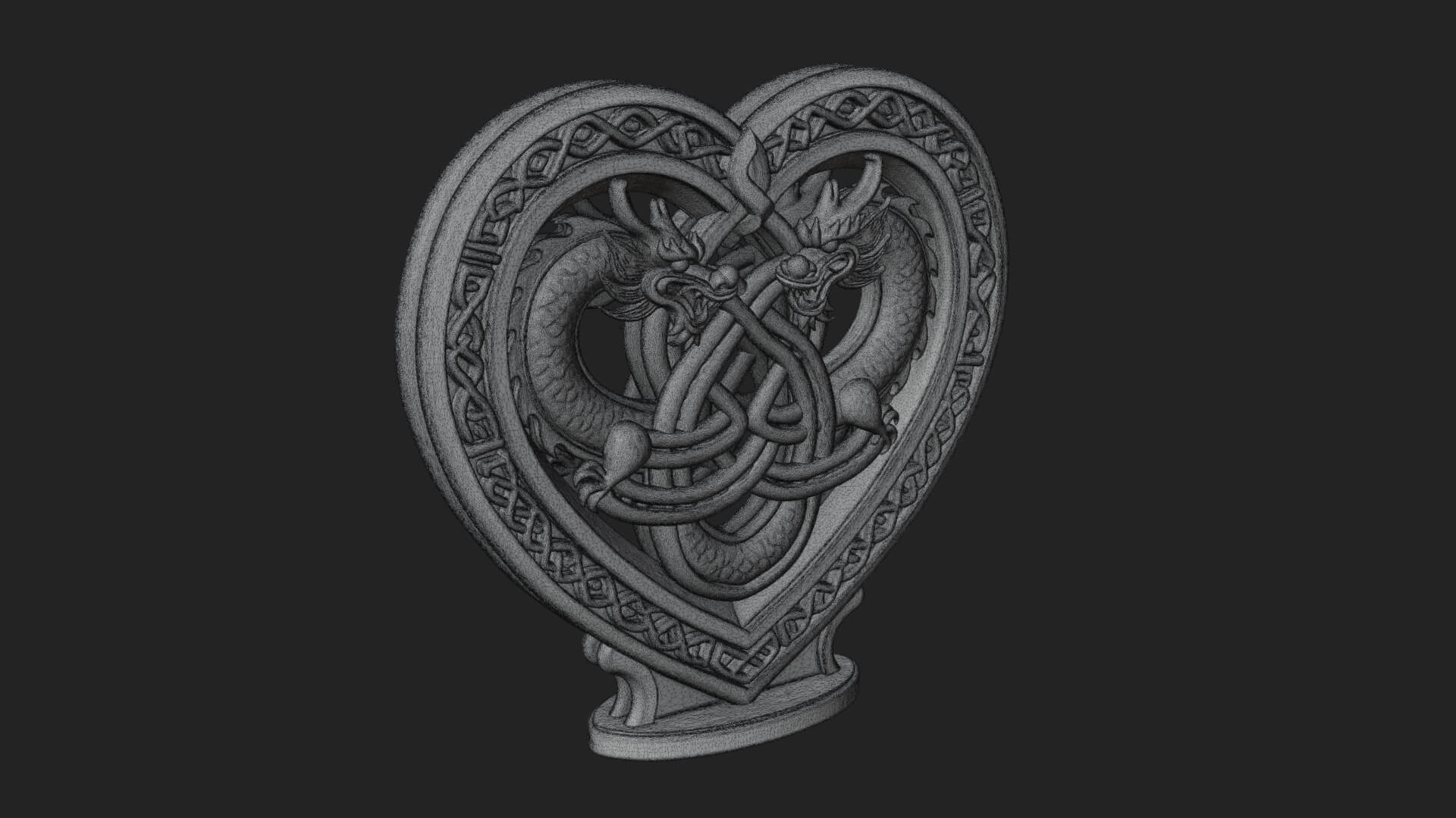 Ornate Framed Heart Plaque Design 275 3D Print Model 3D Model
