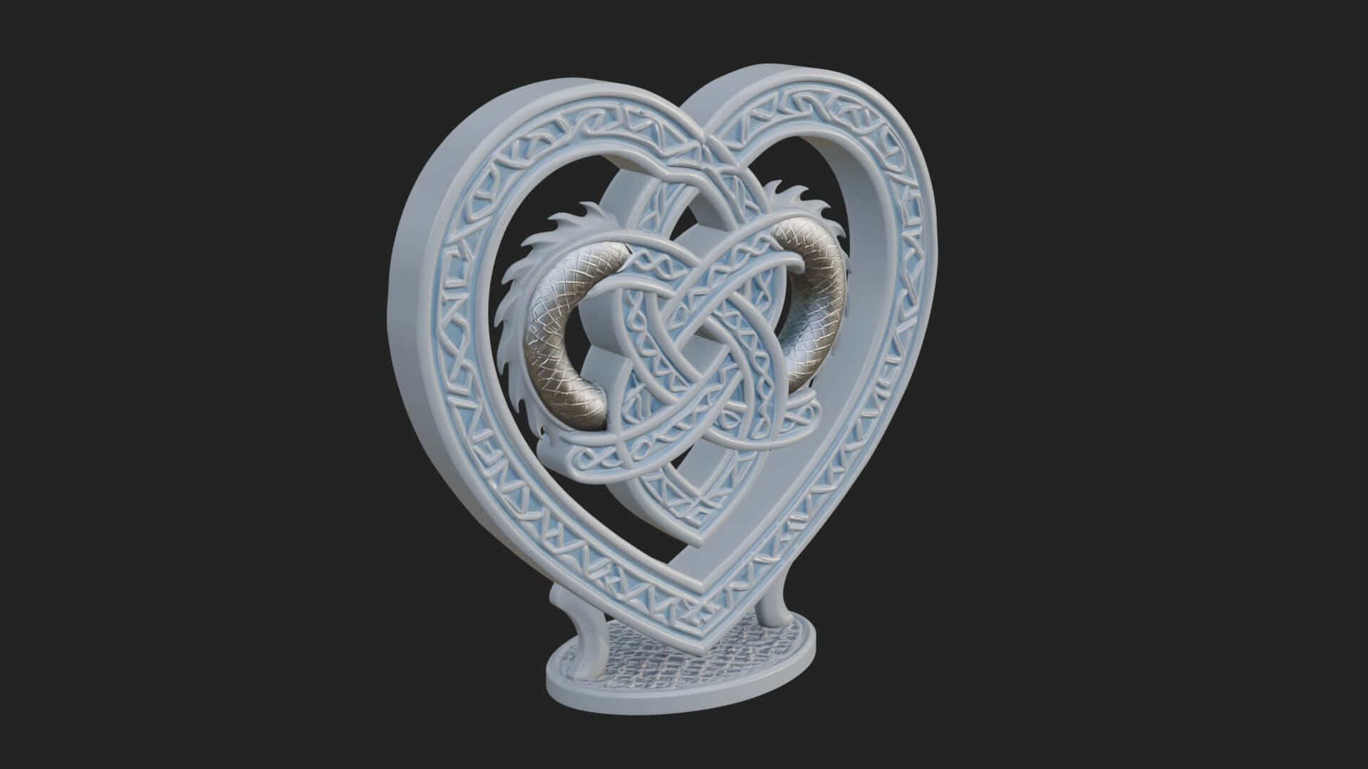 Ornate Framed Heart Plaque Design 276 3D Print Model 3D Model