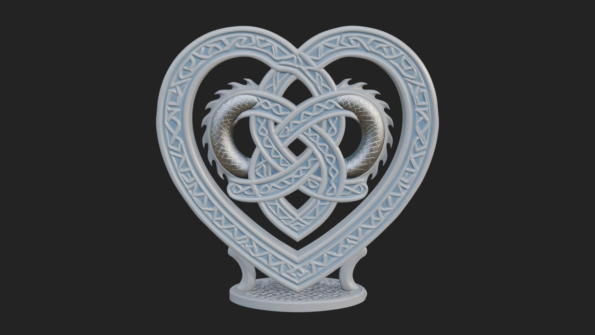 Ornate Framed Heart Plaque Design 276 3D Print Model 3D Model