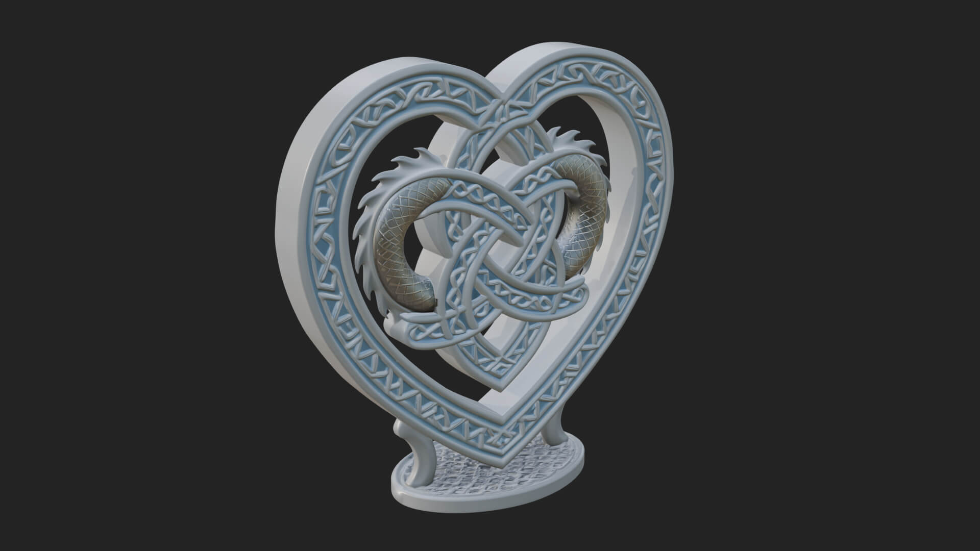 Ornate Framed Heart Plaque Design 276 3D Print Model 3D Model