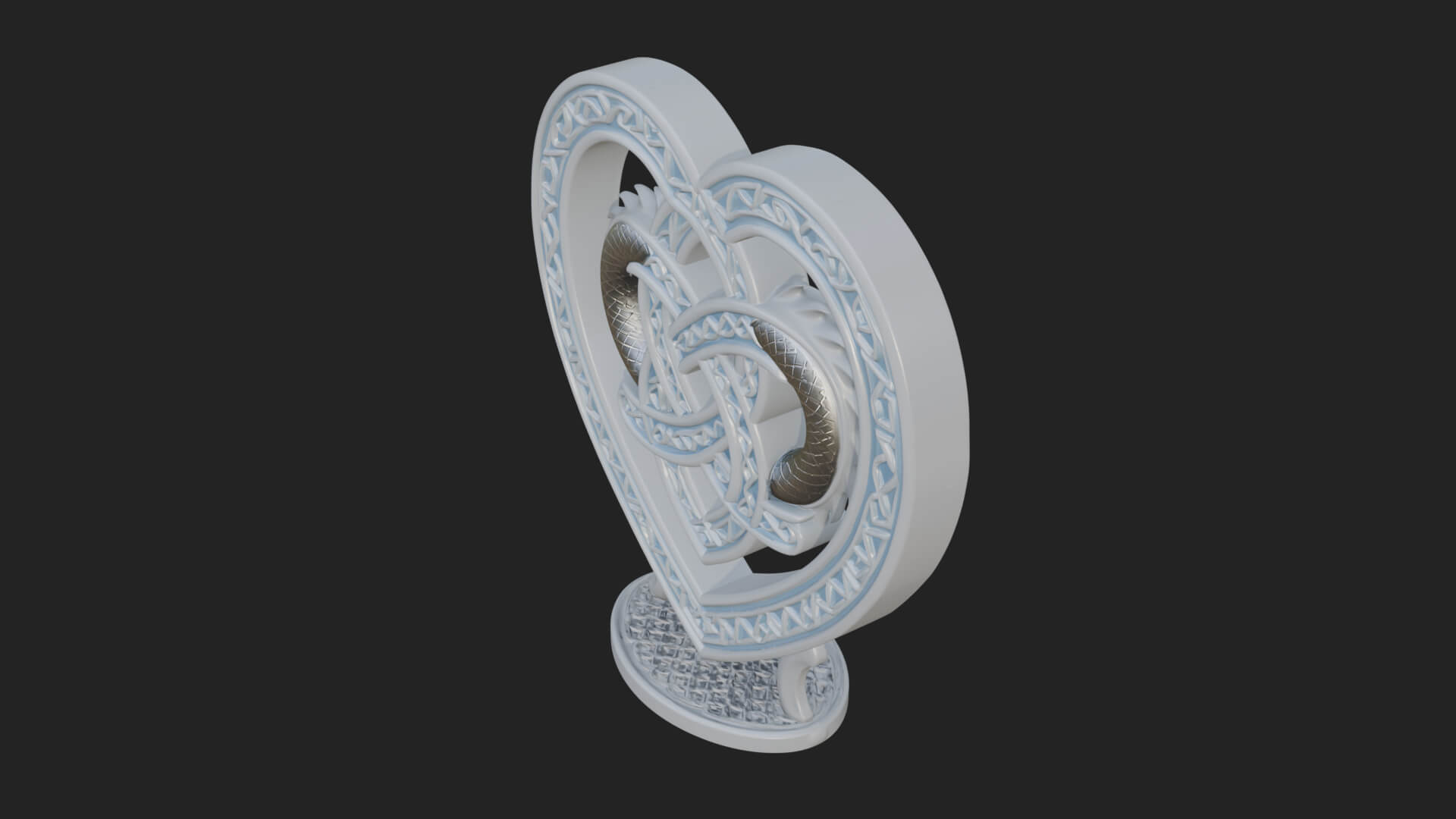 Ornate Framed Heart Plaque Design 276 3D Print Model 3D Model