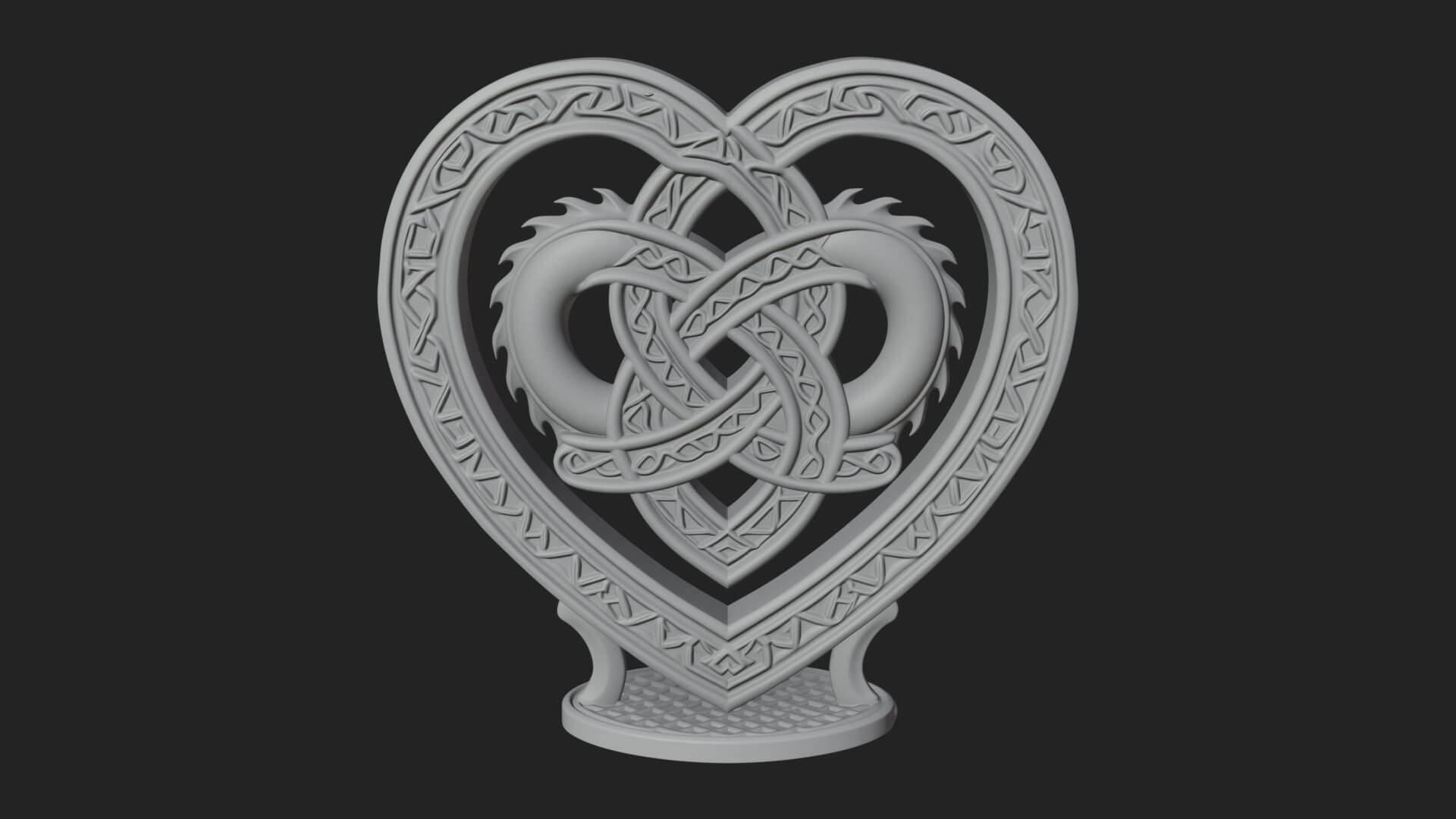 Ornate Framed Heart Plaque Design 276 3D Print Model 3D Model