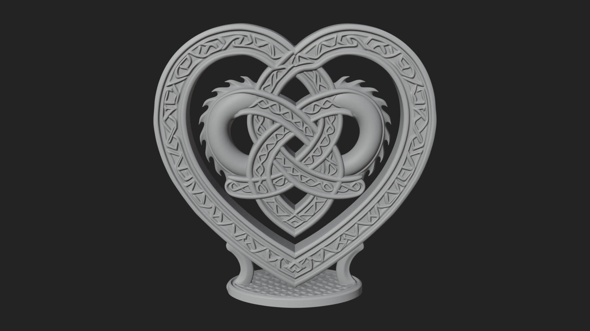 Ornate Framed Heart Plaque Design 276 3D Print Model 3D Model