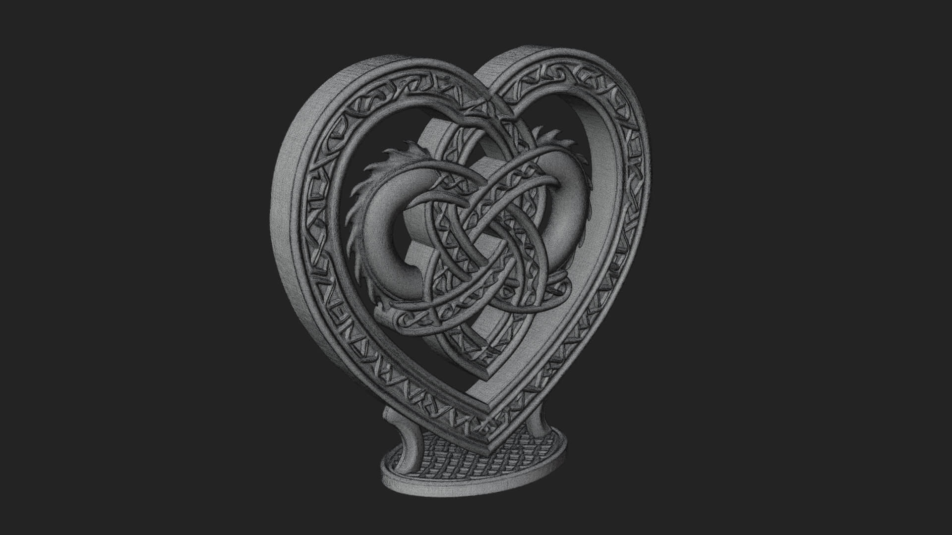 Ornate Framed Heart Plaque Design 276 3D Print Model 3D Model