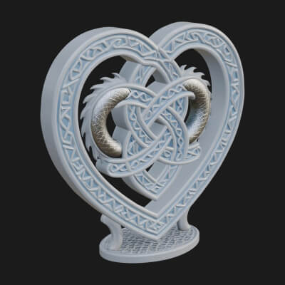 Ornate Framed Heart Plaque Design 276 3D Print Model
