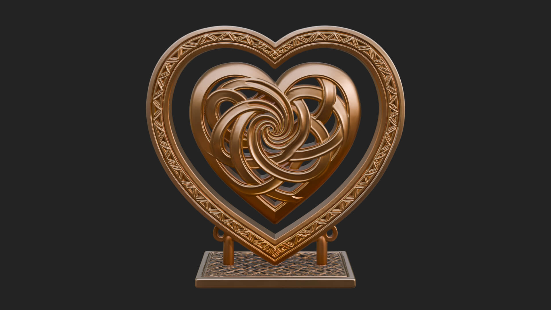Ornate Framed Heart Plaque Design 277 3D Print Model 3D Model