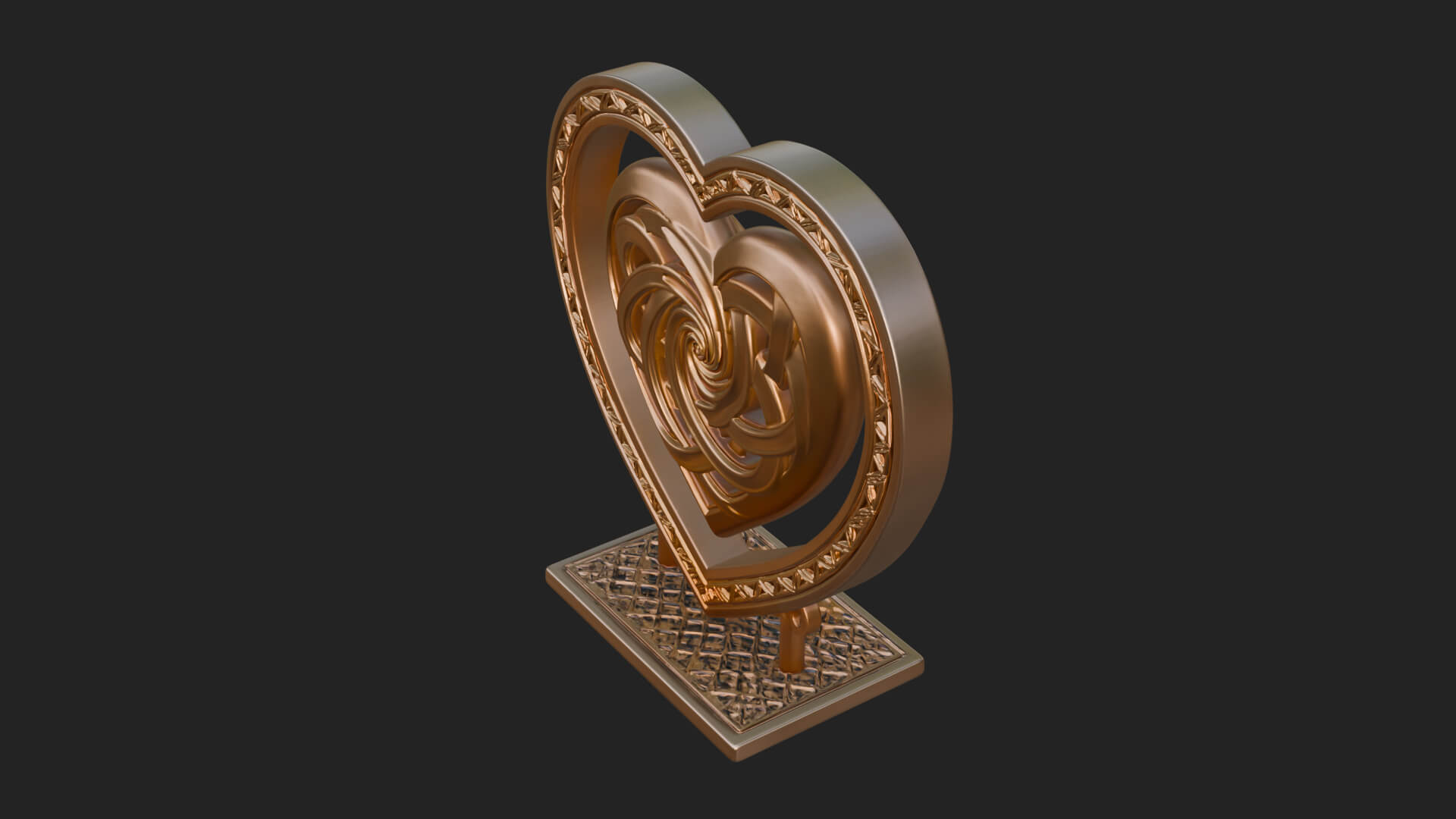 Ornate Framed Heart Plaque Design 277 3D Print Model 3D Model