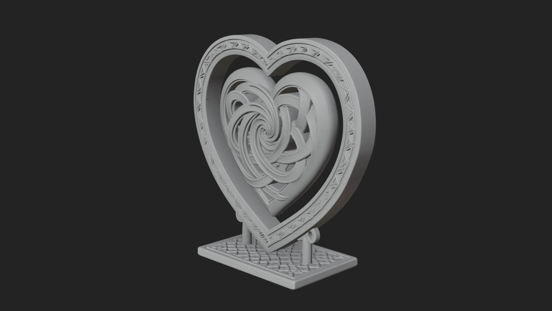 Ornate Framed Heart Plaque Design 277 3D Print Model 3D Model