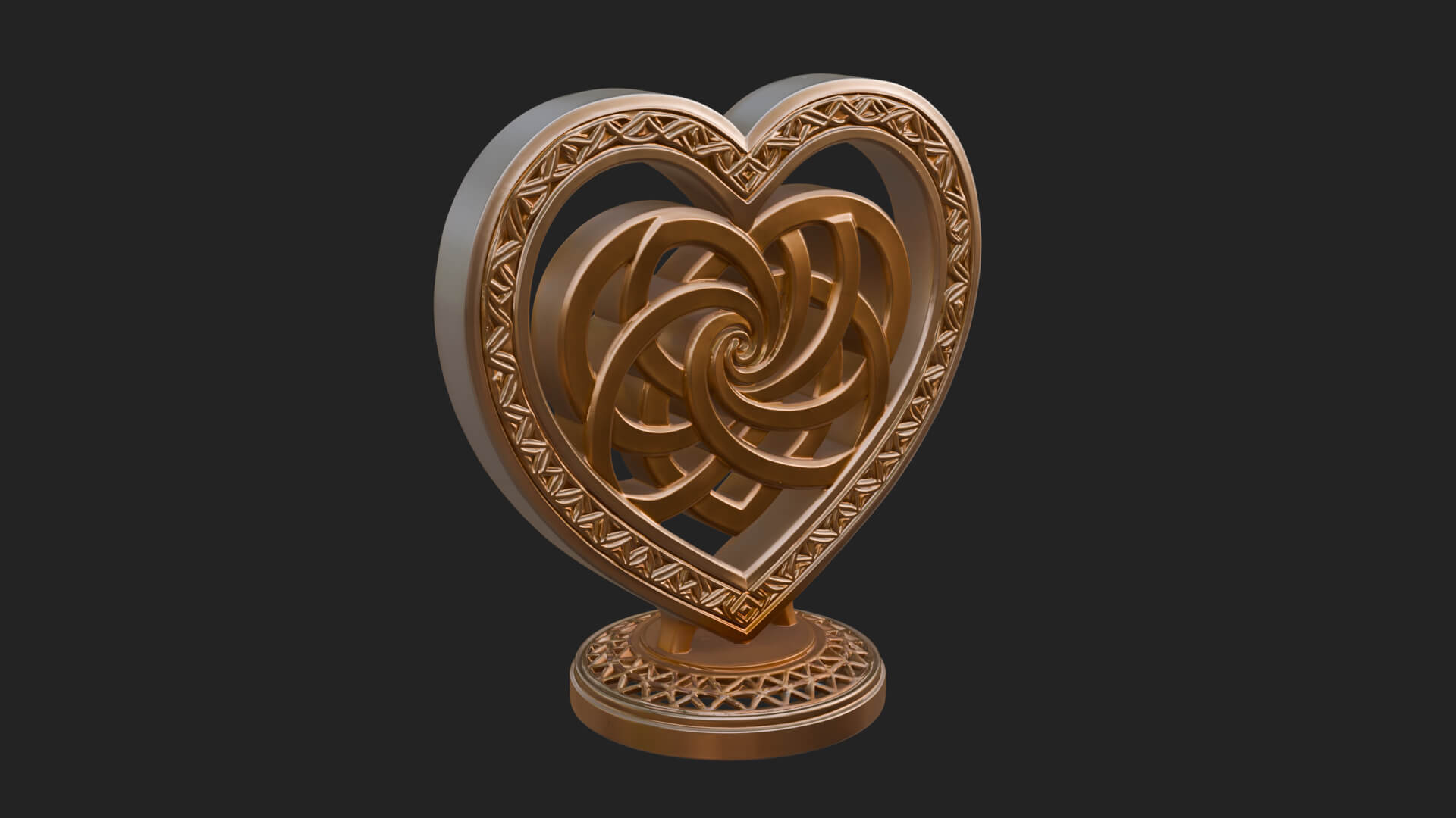 Ornate Framed Heart Plaque Design 278 3D Print Model 3D Model