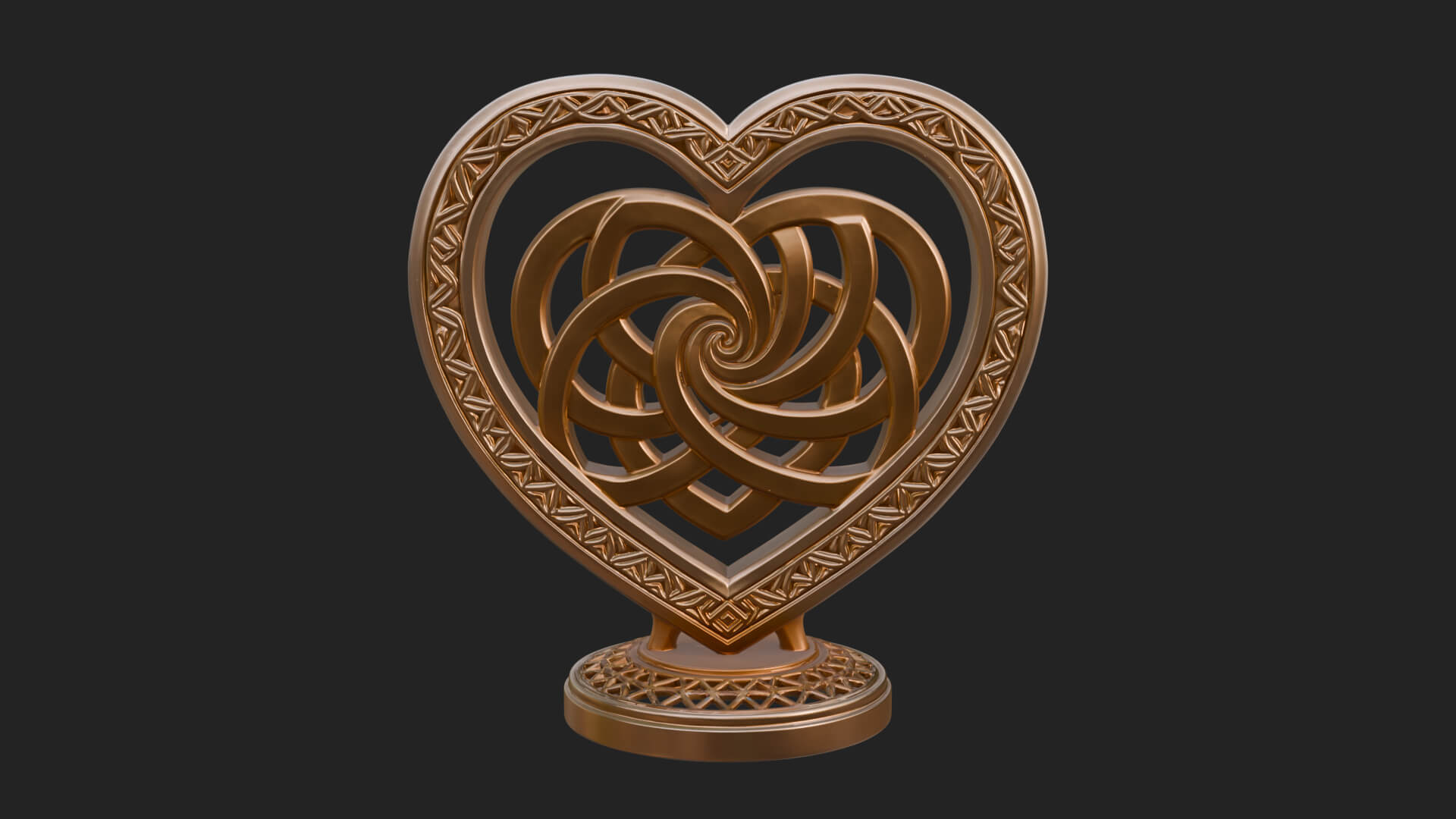 Ornate Framed Heart Plaque Design 278 3D Print Model 3D Model
