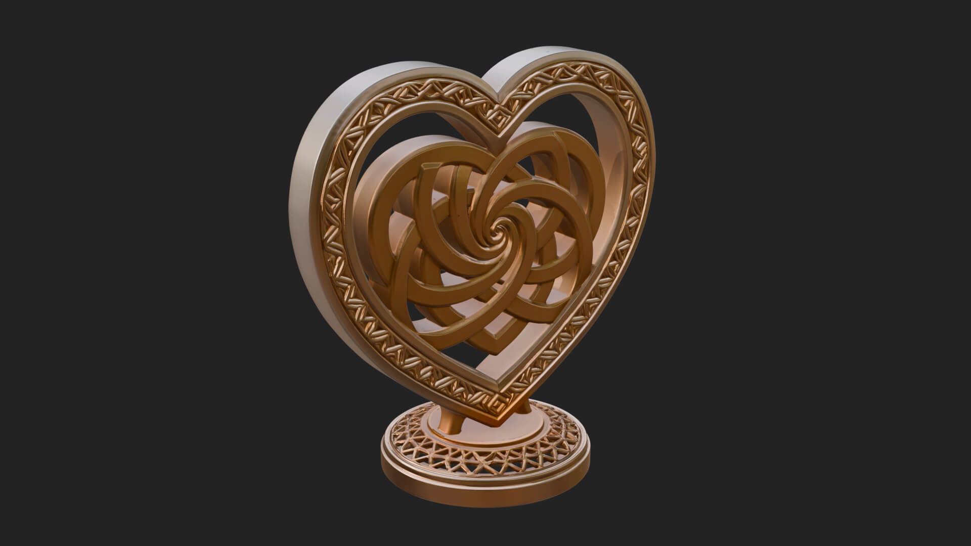 Ornate Framed Heart Plaque Design 278 3D Print Model 3D Model