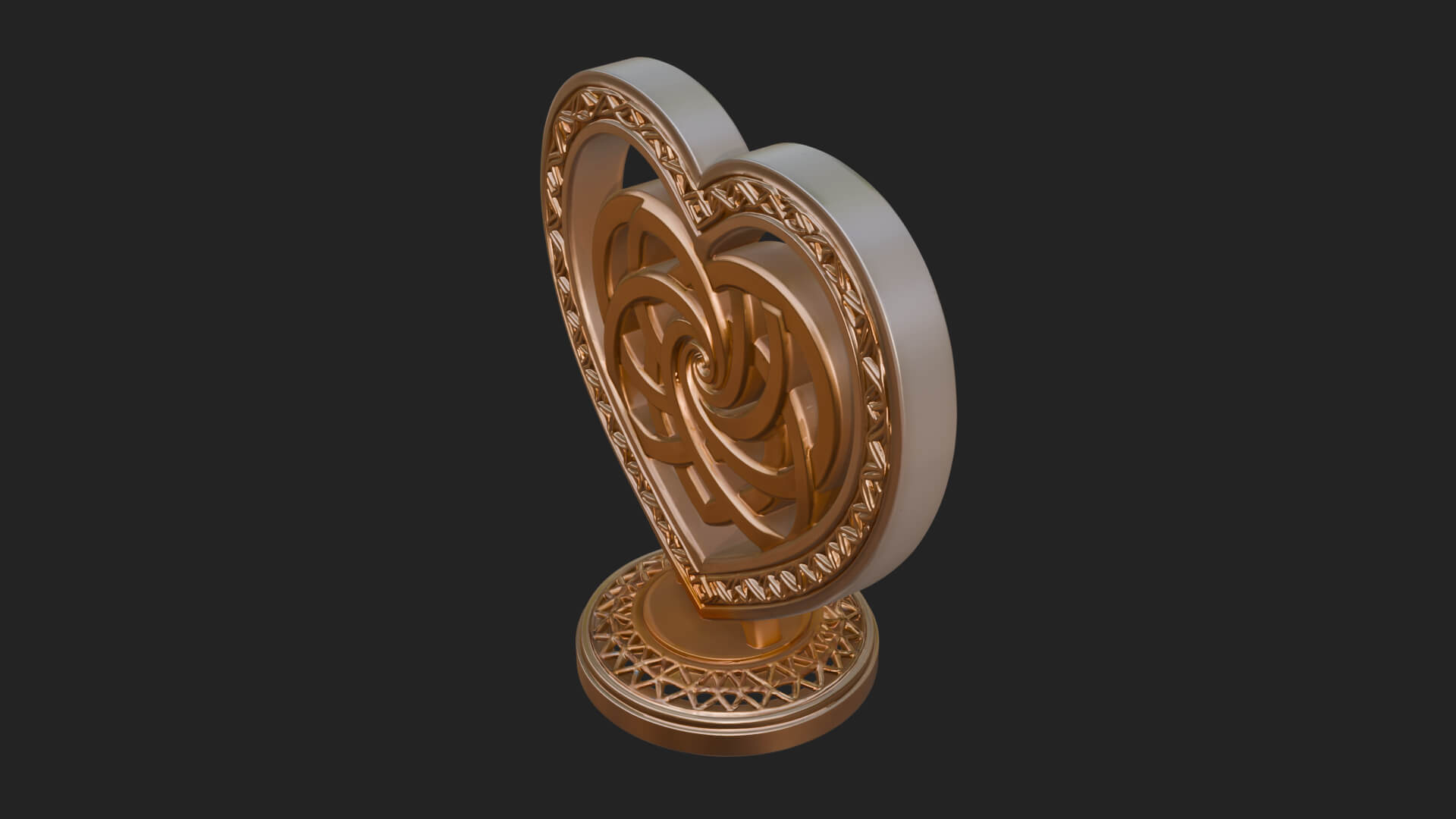 Ornate Framed Heart Plaque Design 278 3D Print Model 3D Model