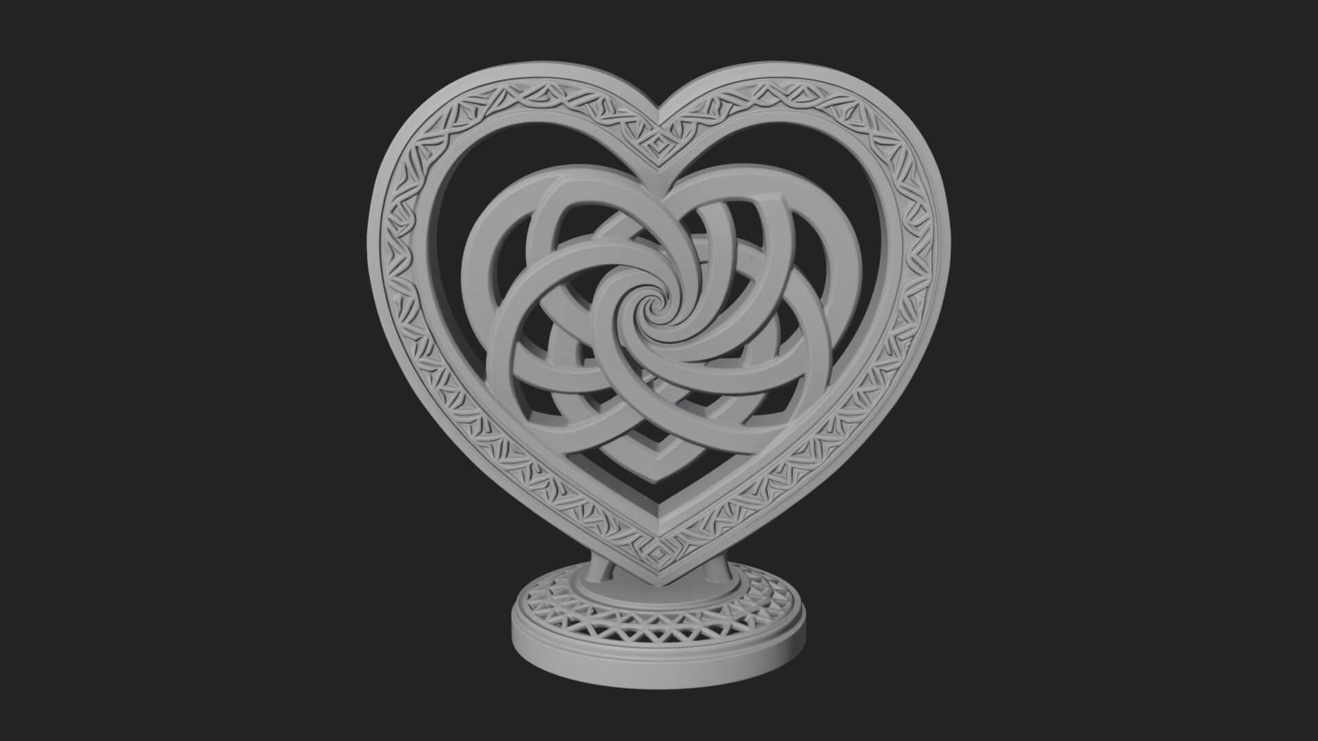 Ornate Framed Heart Plaque Design 278 3D Print Model 3D Model