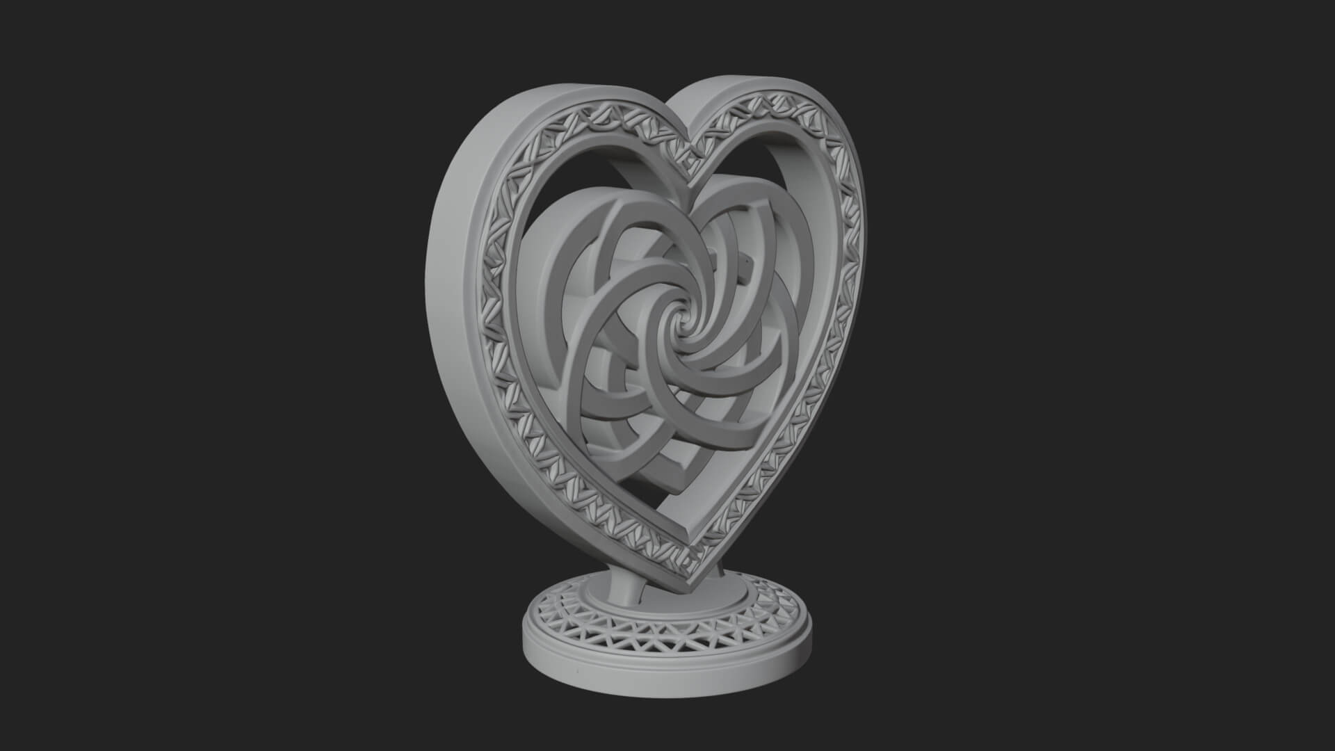 Ornate Framed Heart Plaque Design 278 3D Print Model 3D Model