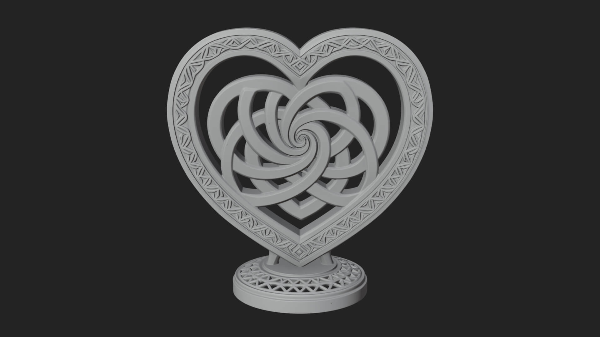 Ornate Framed Heart Plaque Design 278 3D Print Model 3D Model