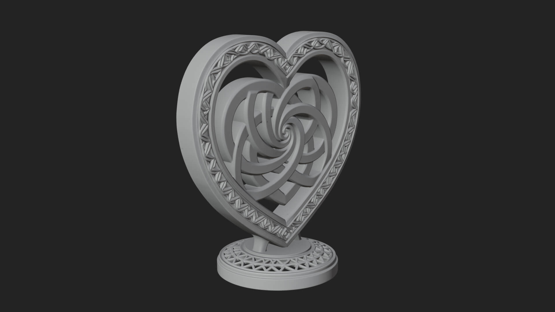 Ornate Framed Heart Plaque Design 278 3D Print Model 3D Model