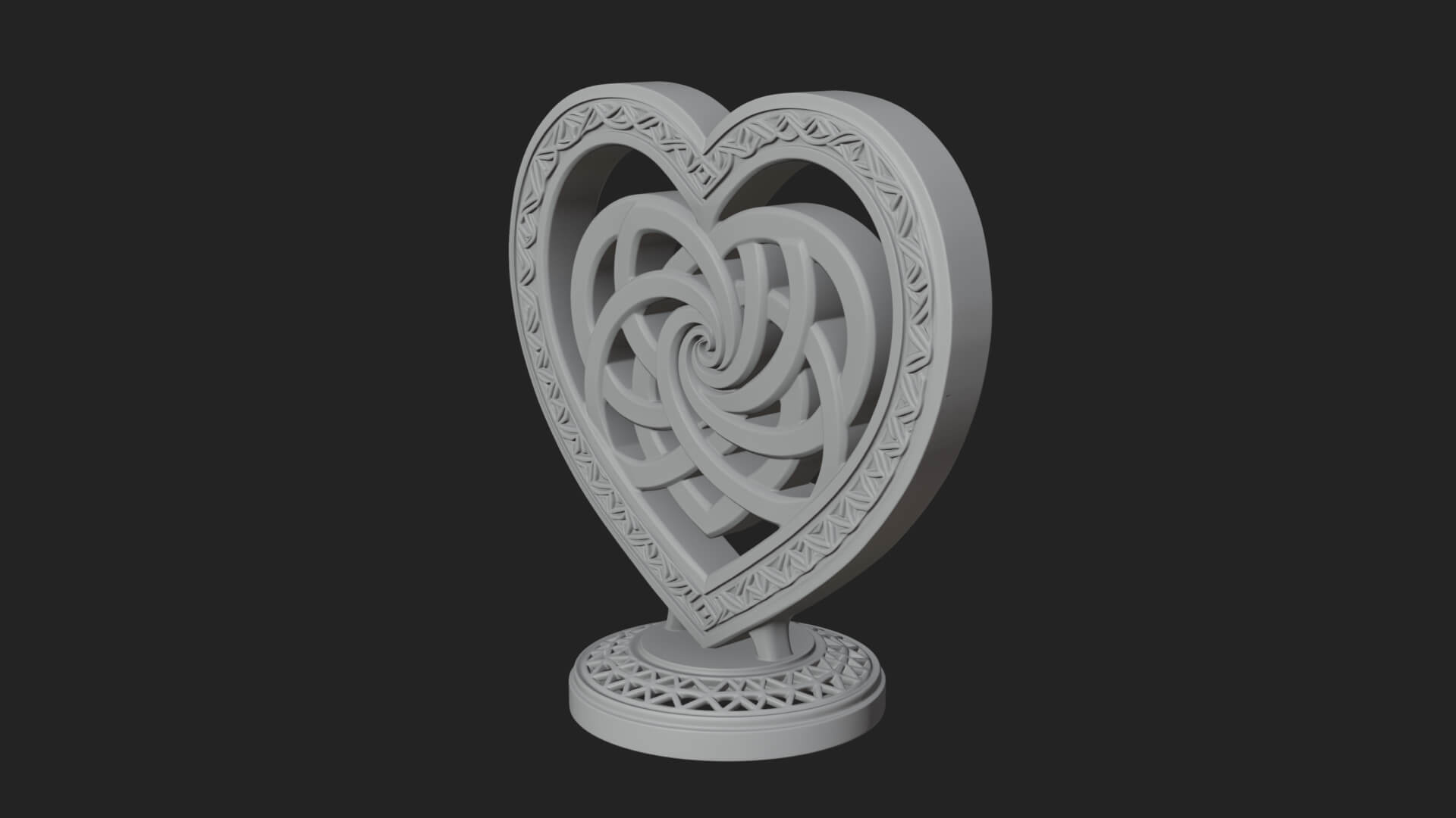 Ornate Framed Heart Plaque Design 278 3D Print Model 3D Model