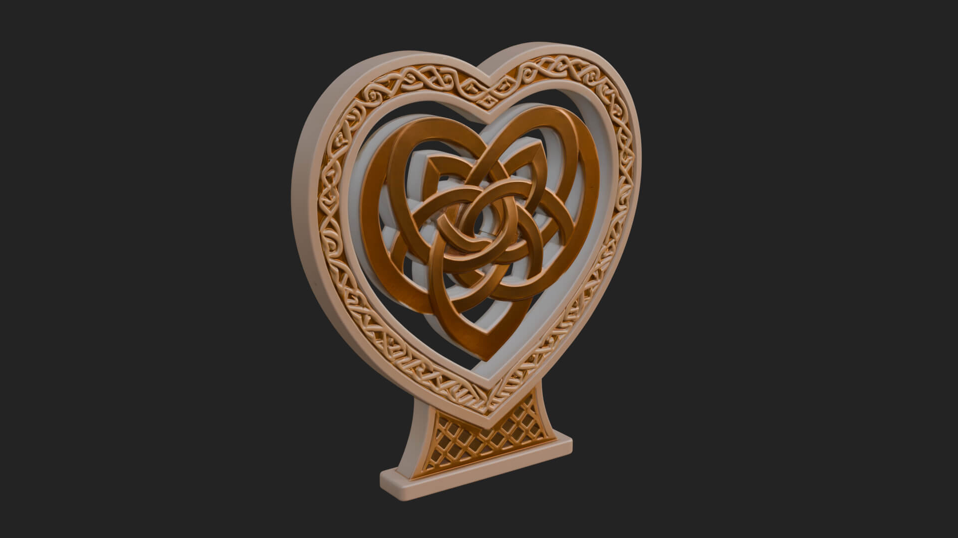 Ornate Framed Heart Plaque Design 279 3D Print Model 3D Model