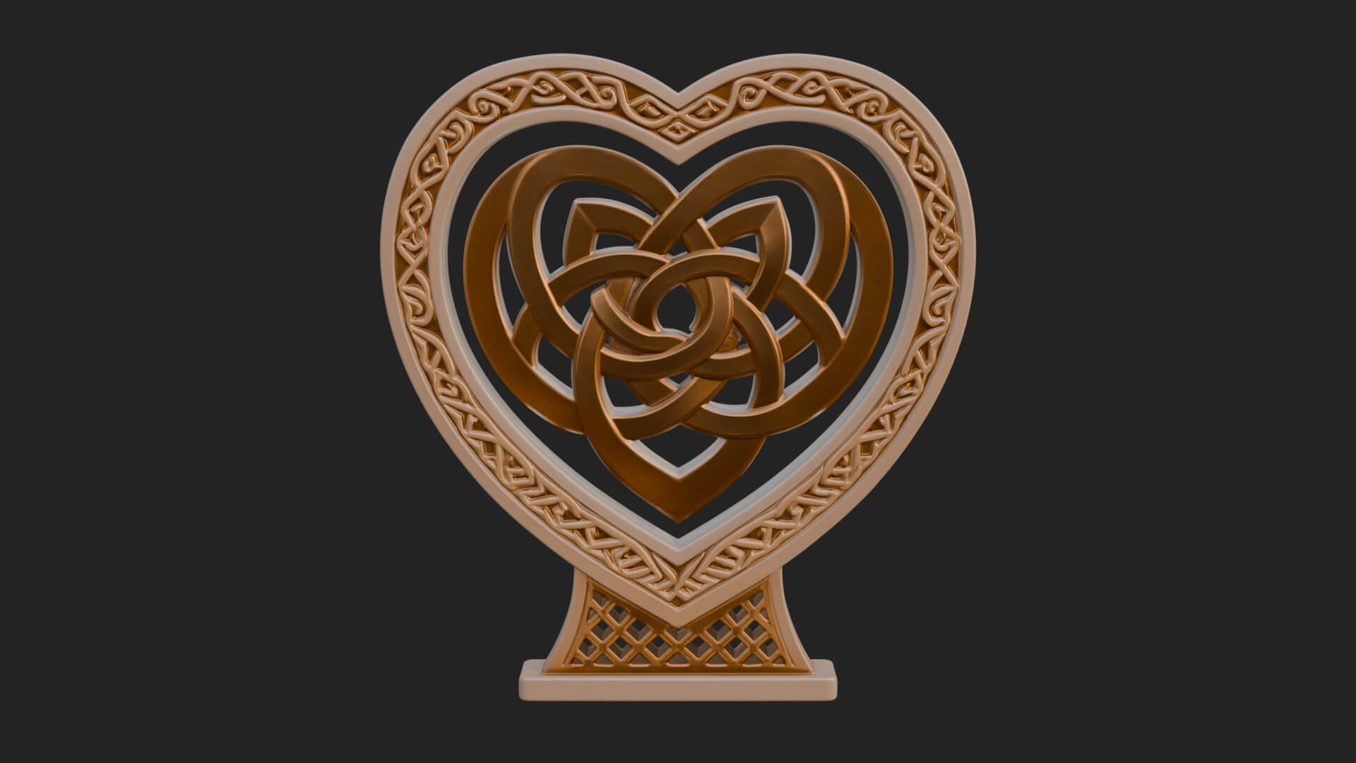 Ornate Framed Heart Plaque Design 279 3D Print Model 3D Model