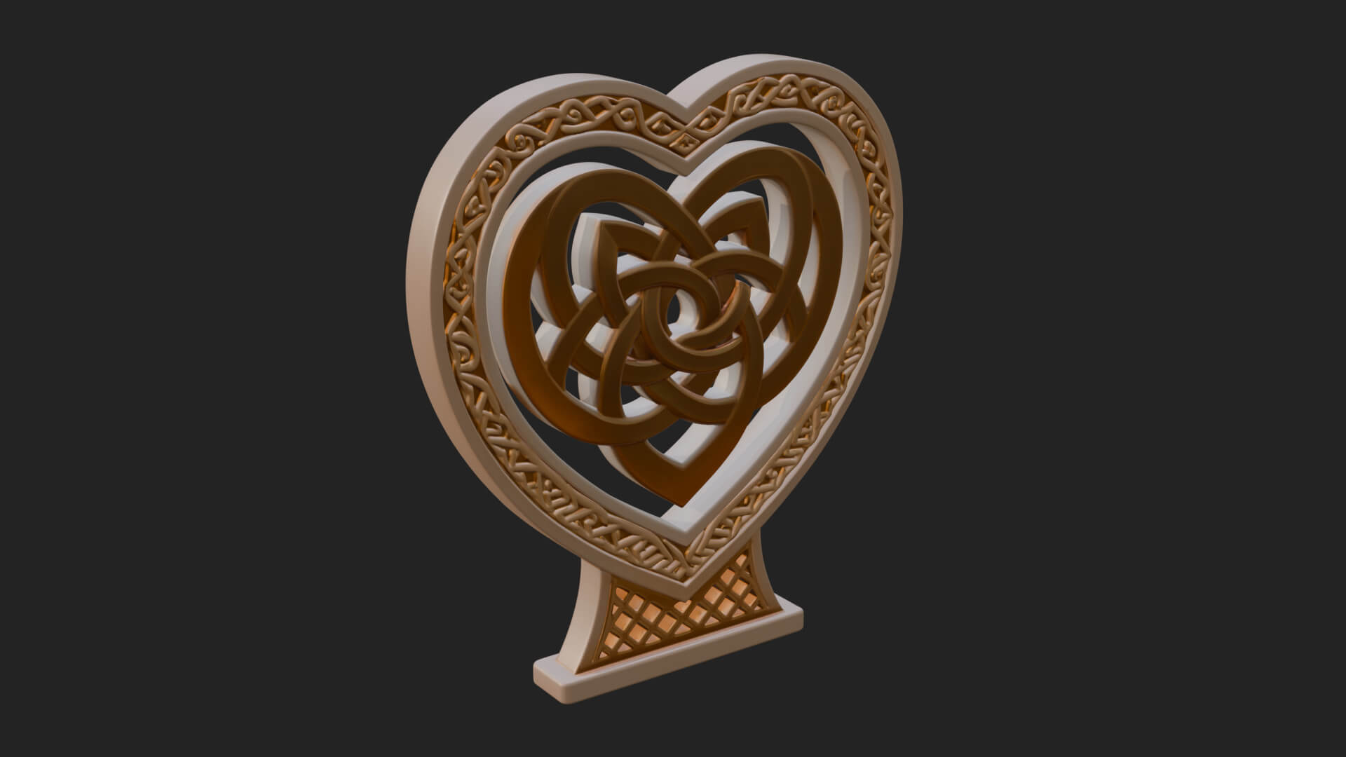 Ornate Framed Heart Plaque Design 279 3D Print Model 3D Model