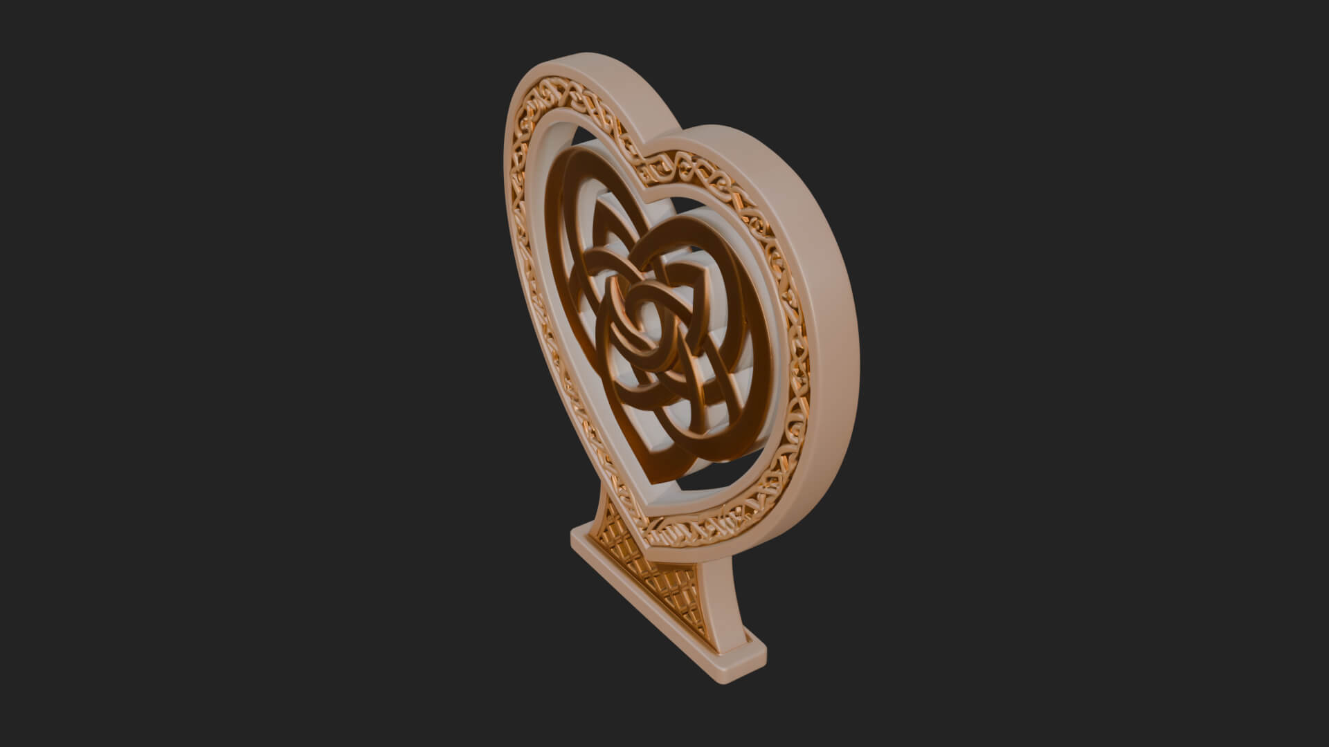 Ornate Framed Heart Plaque Design 279 3D Print Model 3D Model