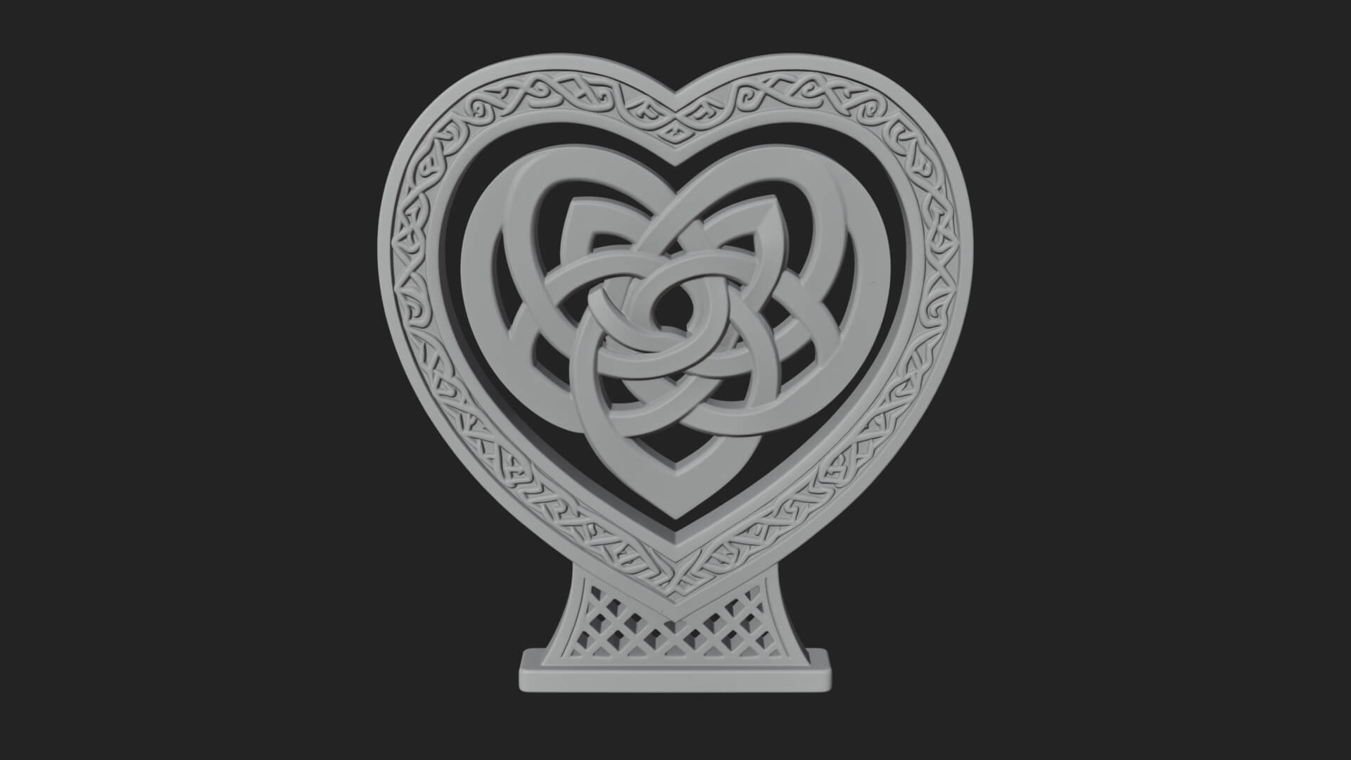 Ornate Framed Heart Plaque Design 279 3D Print Model 3D Model