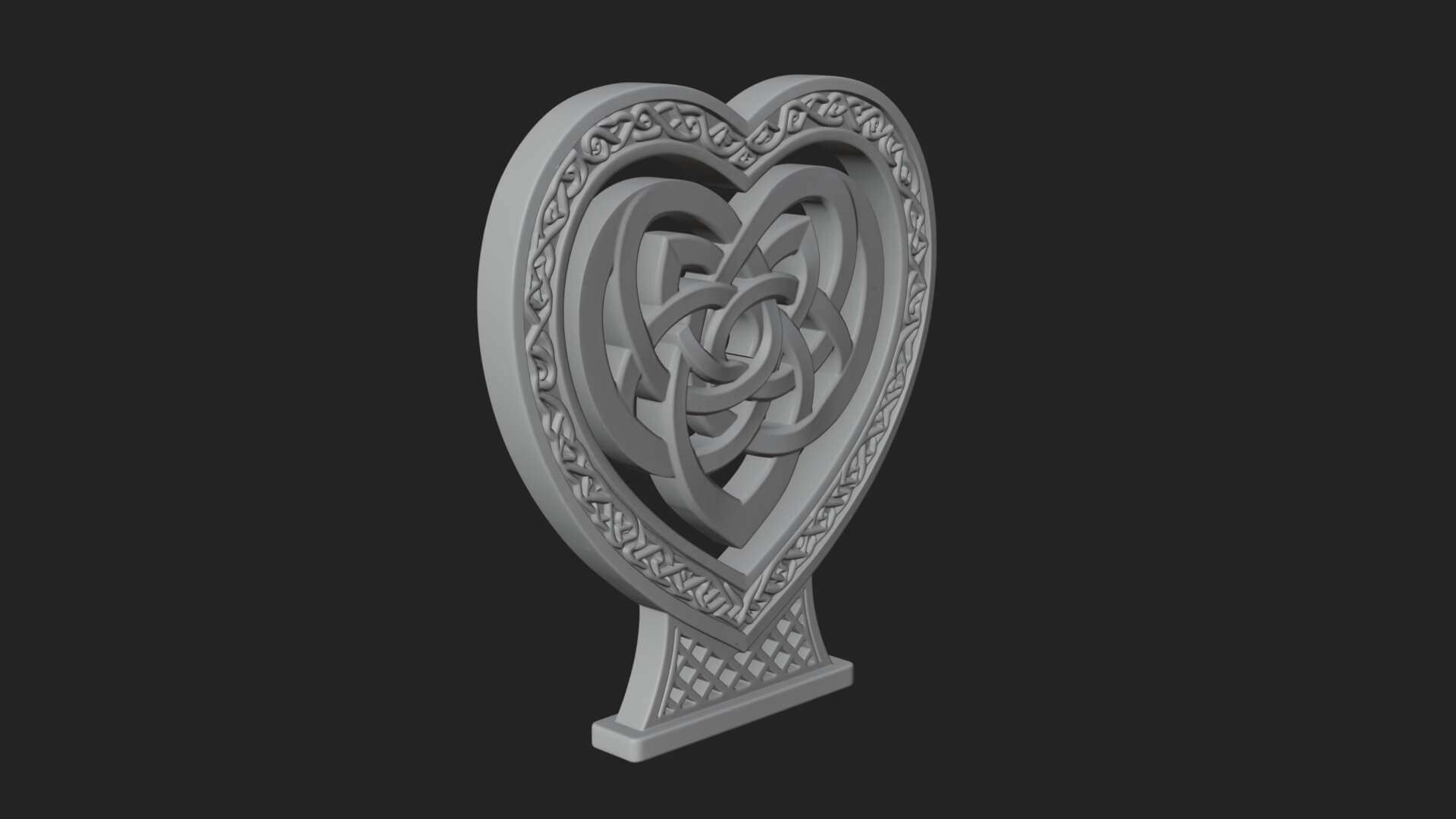 Ornate Framed Heart Plaque Design 279 3D Print Model 3D Model
