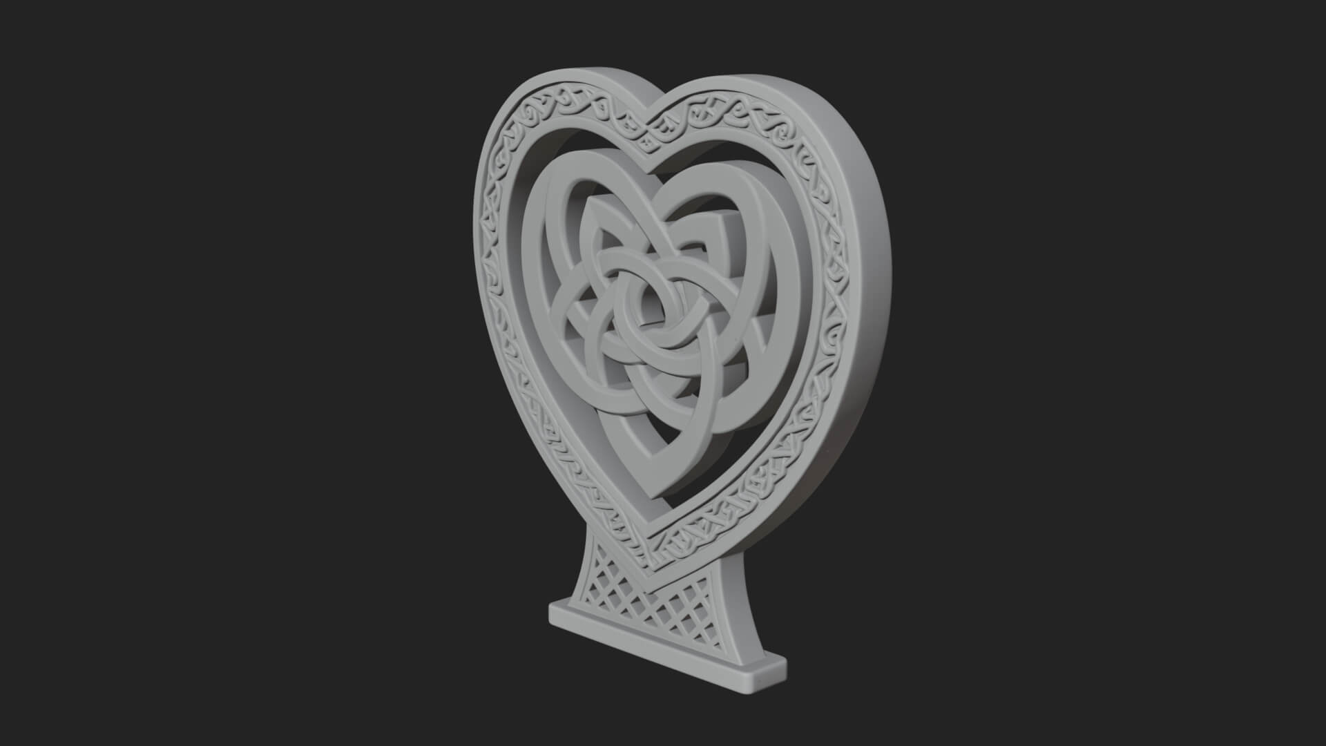 Ornate Framed Heart Plaque Design 279 3D Print Model 3D Model