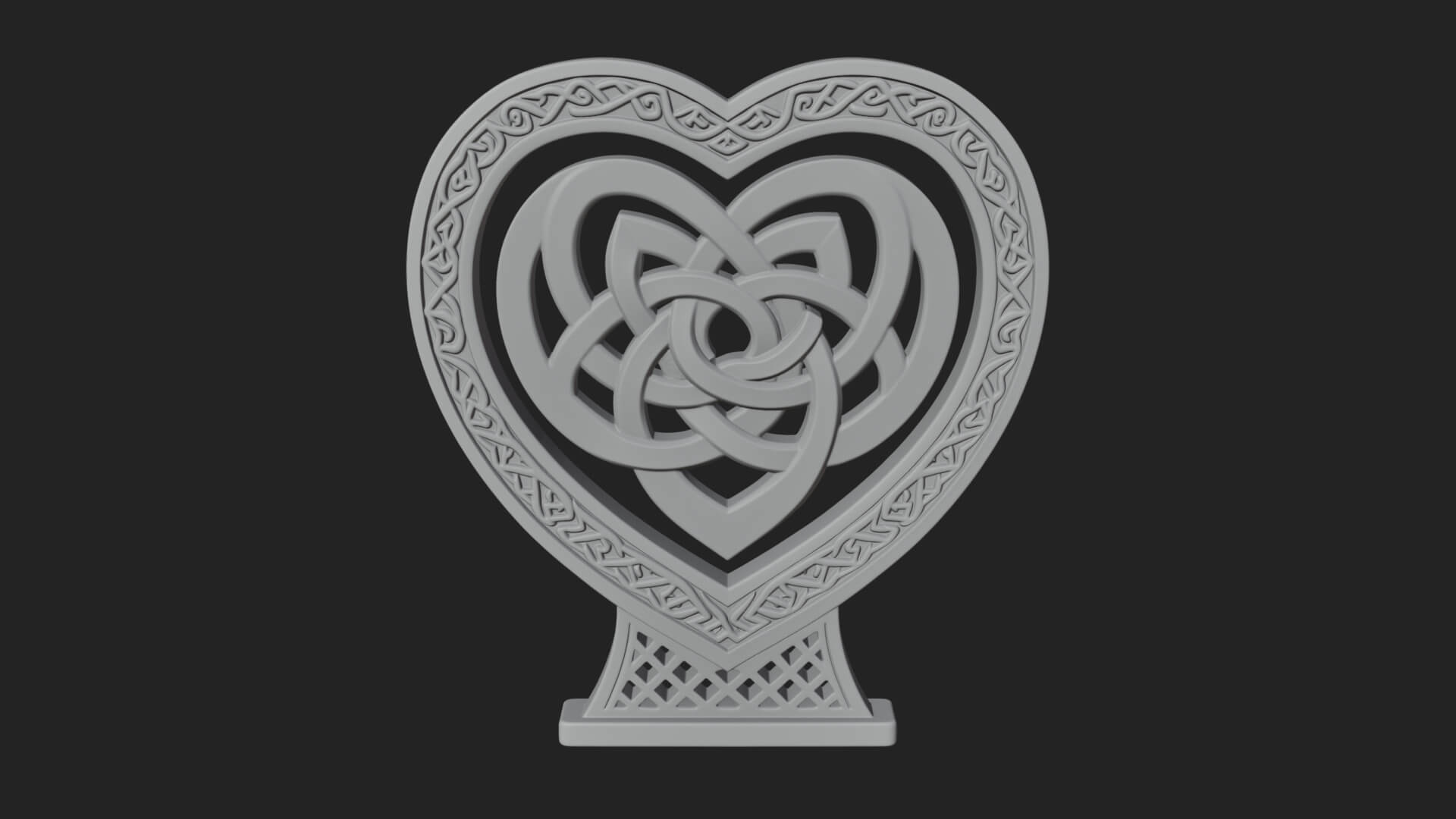 Ornate Framed Heart Plaque Design 279 3D Print Model 3D Model