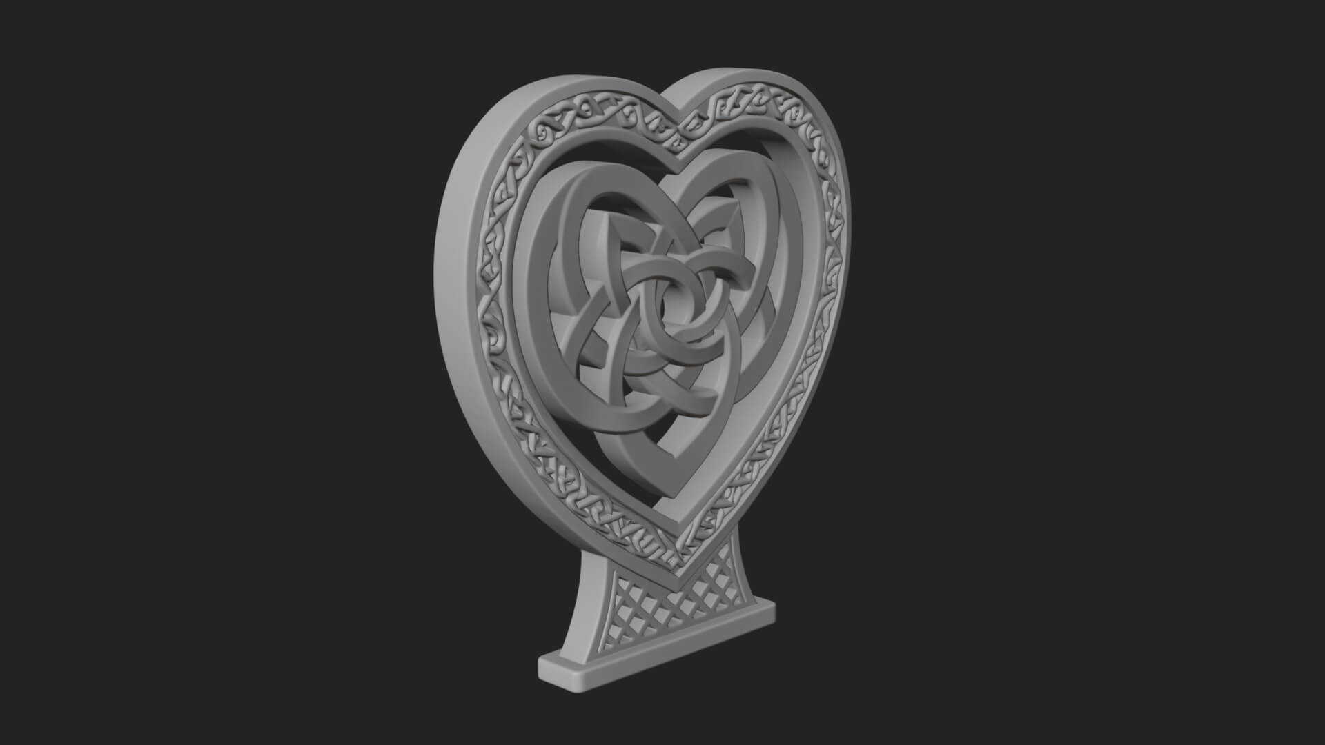 Ornate Framed Heart Plaque Design 279 3D Print Model 3D Model