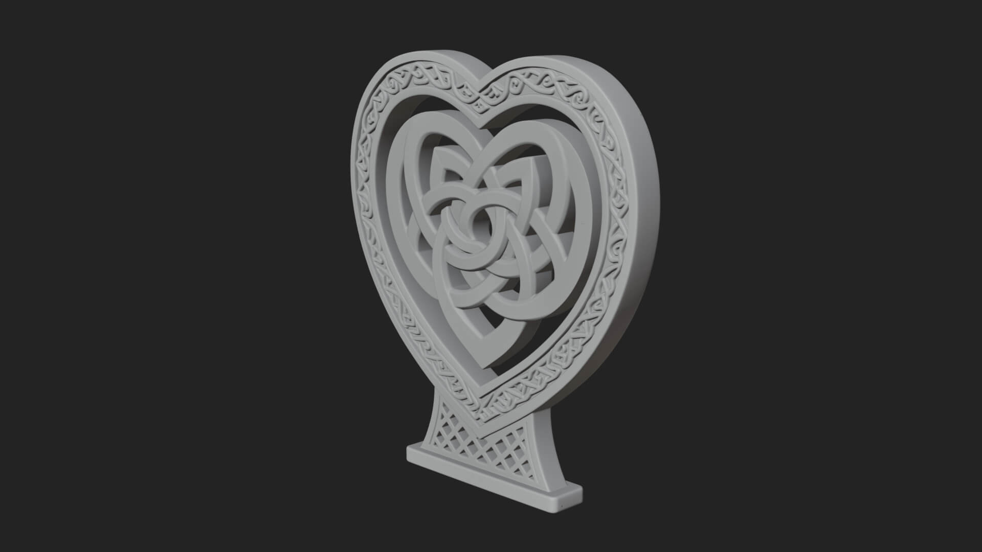Ornate Framed Heart Plaque Design 279 3D Print Model 3D Model