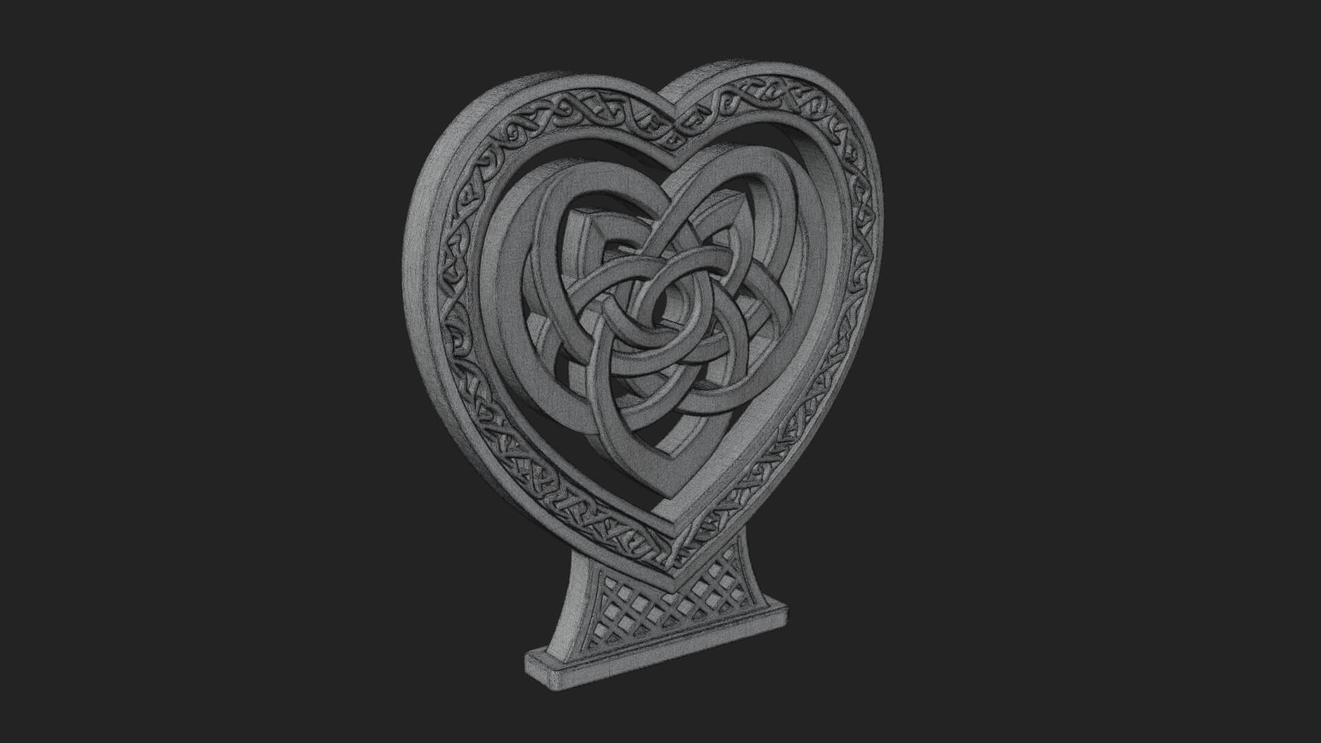 Ornate Framed Heart Plaque Design 279 3D Print Model 3D Model