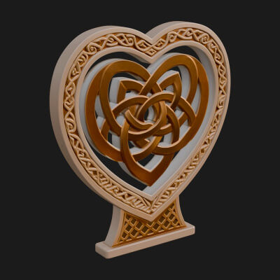 Ornate Framed Heart Plaque Design 279 3D Print Model