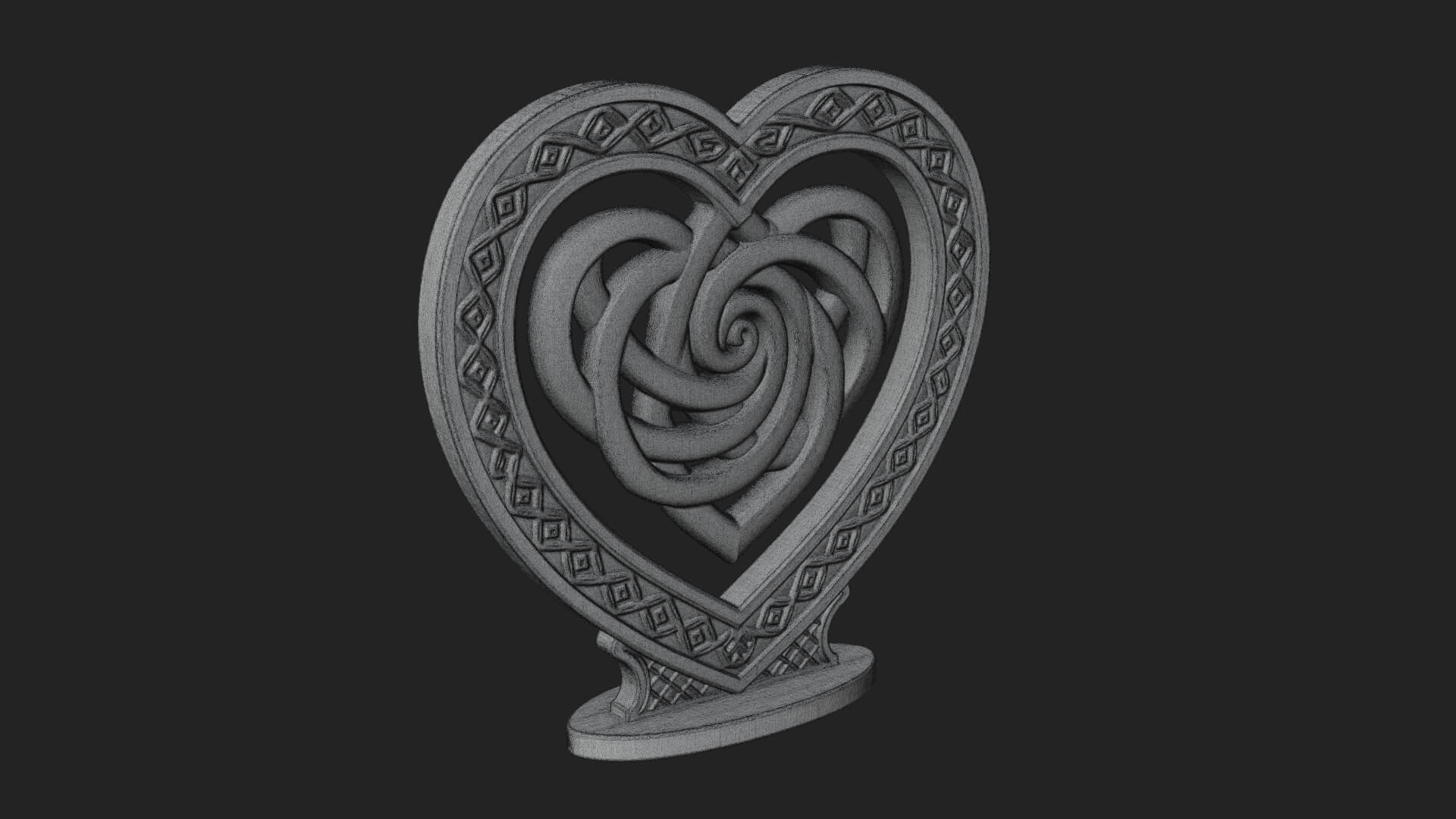 Ornate Framed Heart Plaque Design 280 3D Print Model 3D Model