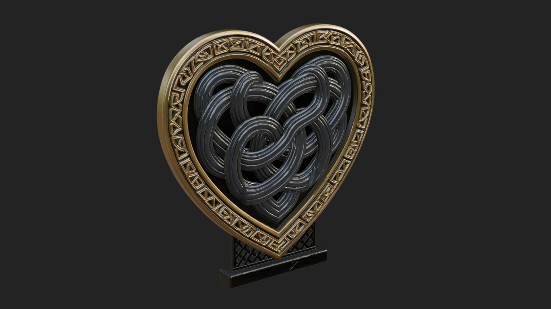 Ornate Framed Heart Plaque Design 281 3D Print Model 3D Model