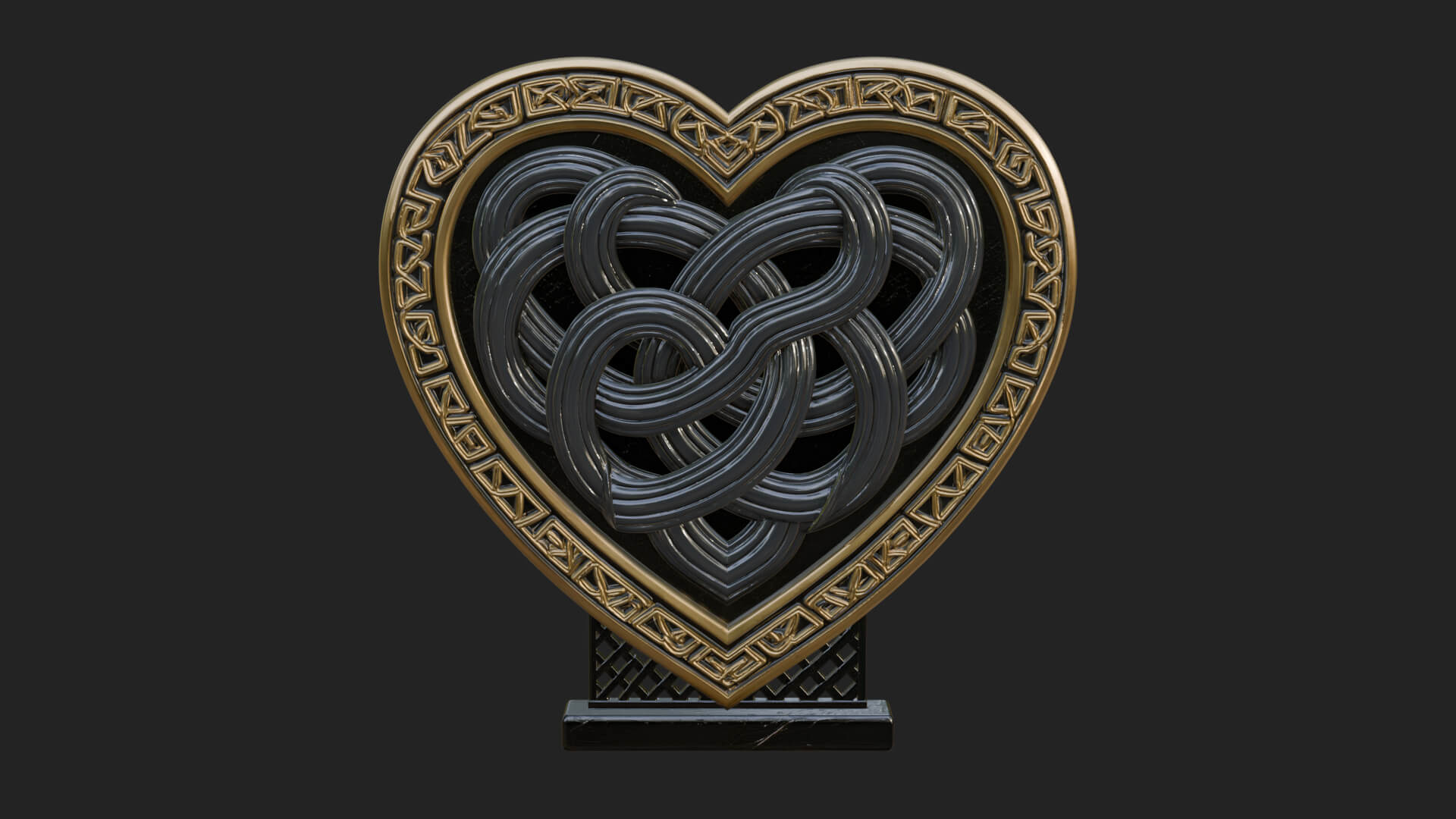 Ornate Framed Heart Plaque Design 281 3D Print Model 3D Model