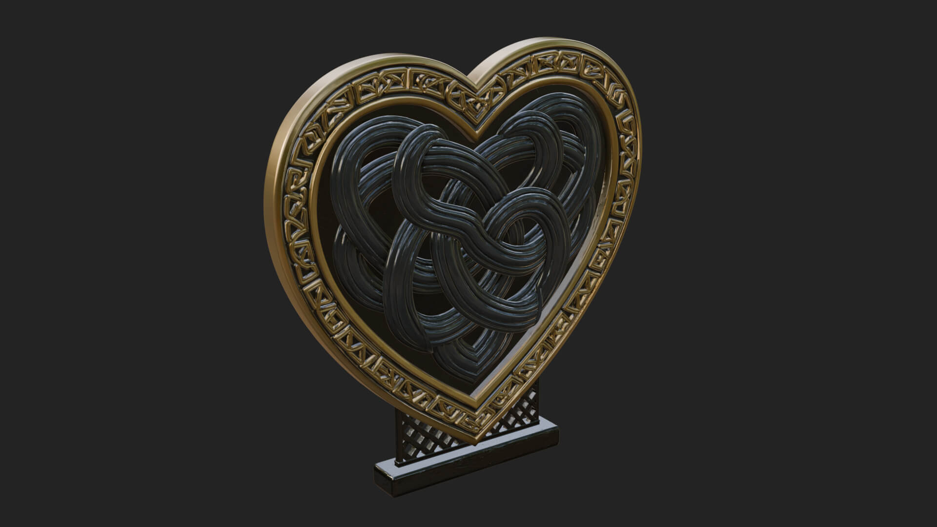 Ornate Framed Heart Plaque Design 281 3D Print Model 3D Model