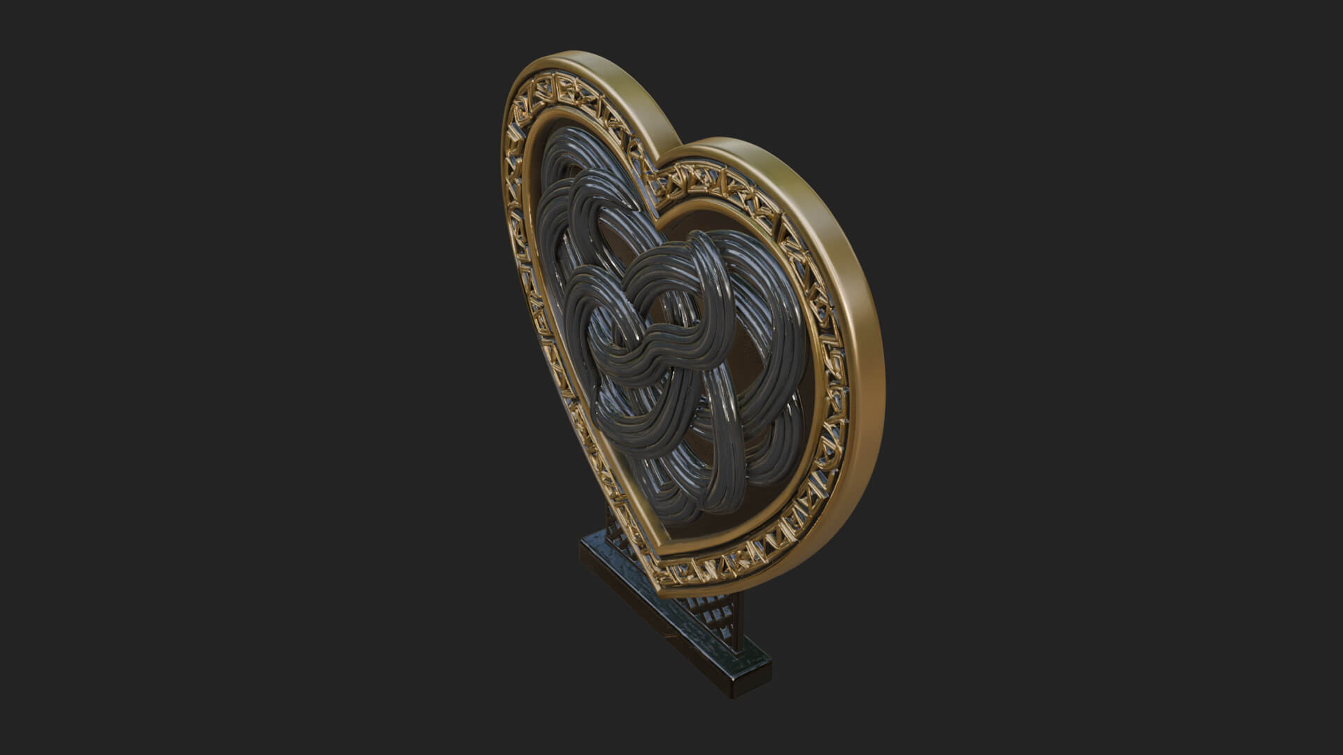 Ornate Framed Heart Plaque Design 281 3D Print Model 3D Model