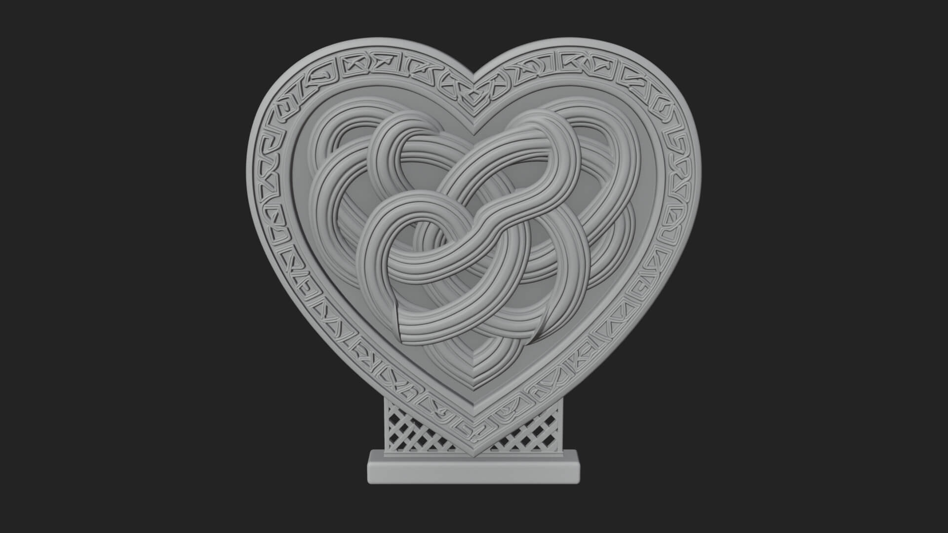 Ornate Framed Heart Plaque Design 281 3D Print Model 3D Model