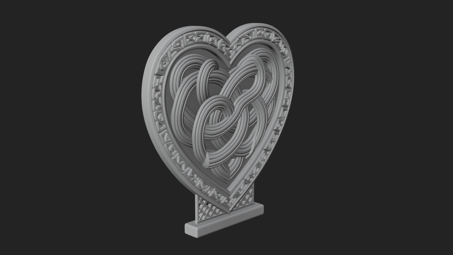 Ornate Framed Heart Plaque Design 281 3D Print Model 3D Model
