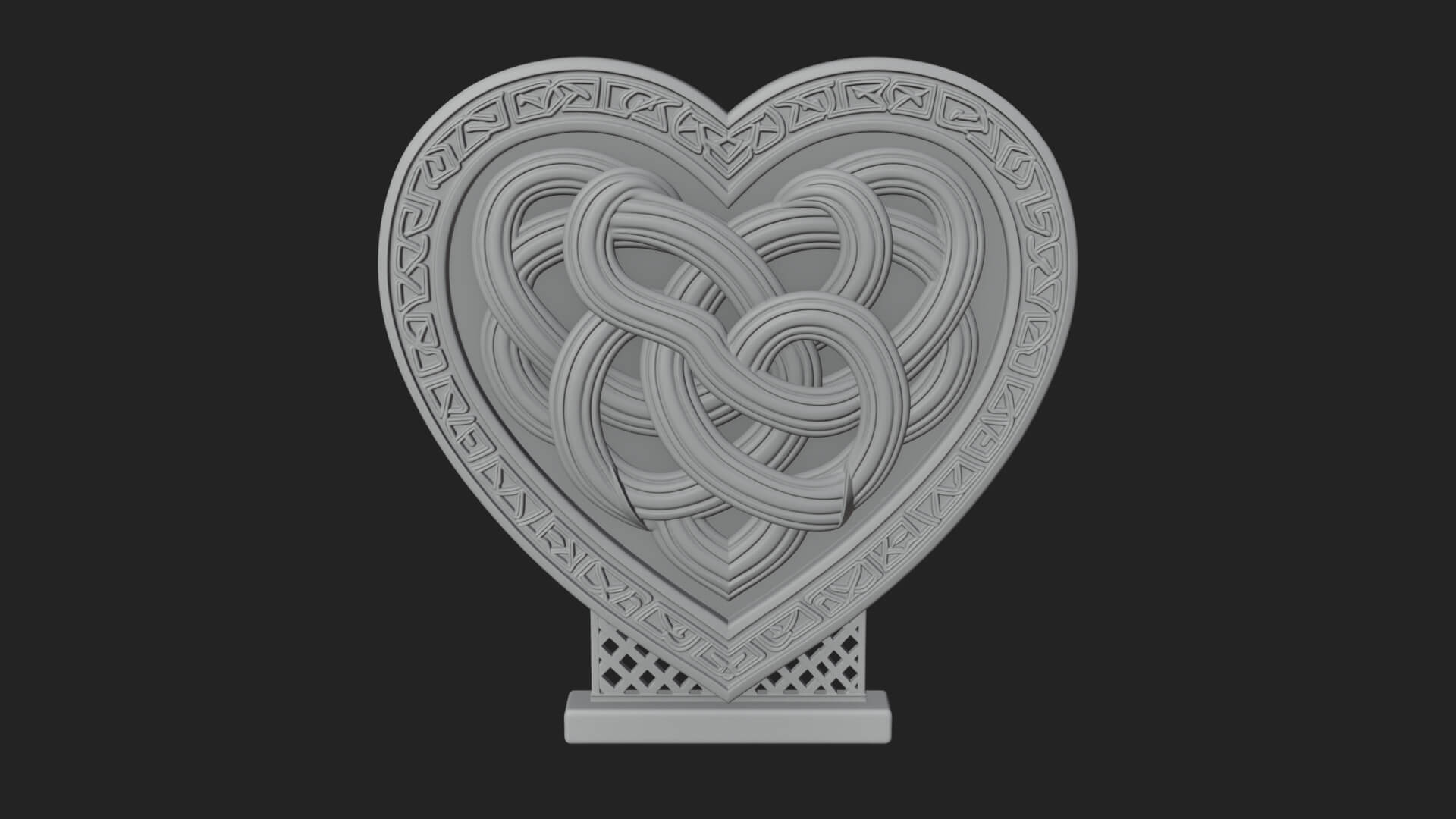 Ornate Framed Heart Plaque Design 281 3D Print Model 3D Model