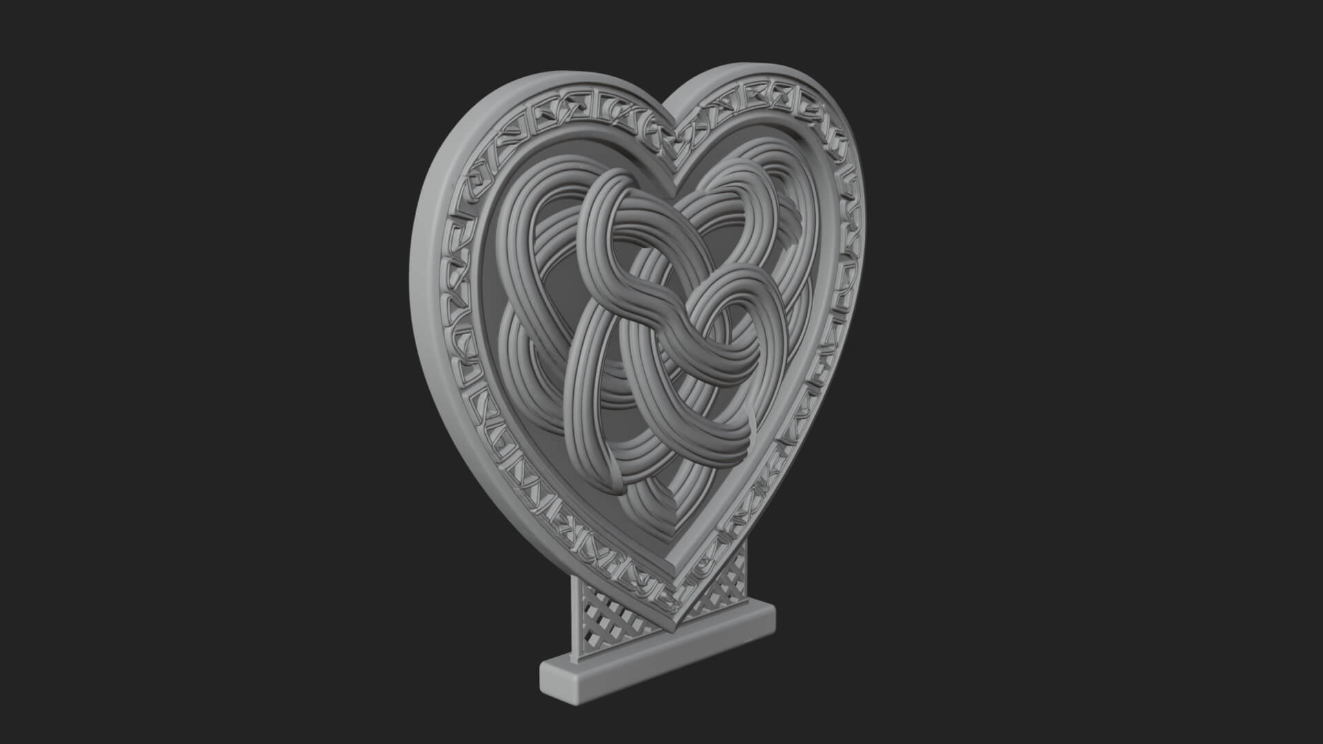 Ornate Framed Heart Plaque Design 281 3D Print Model 3D Model
