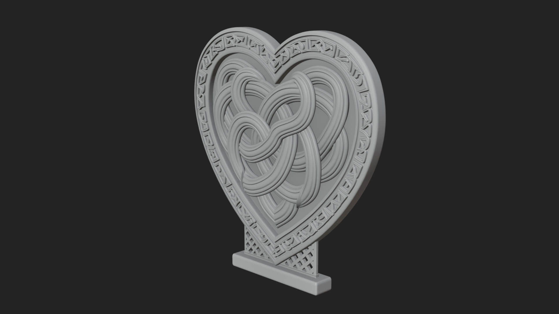 Ornate Framed Heart Plaque Design 281 3D Print Model 3D Model