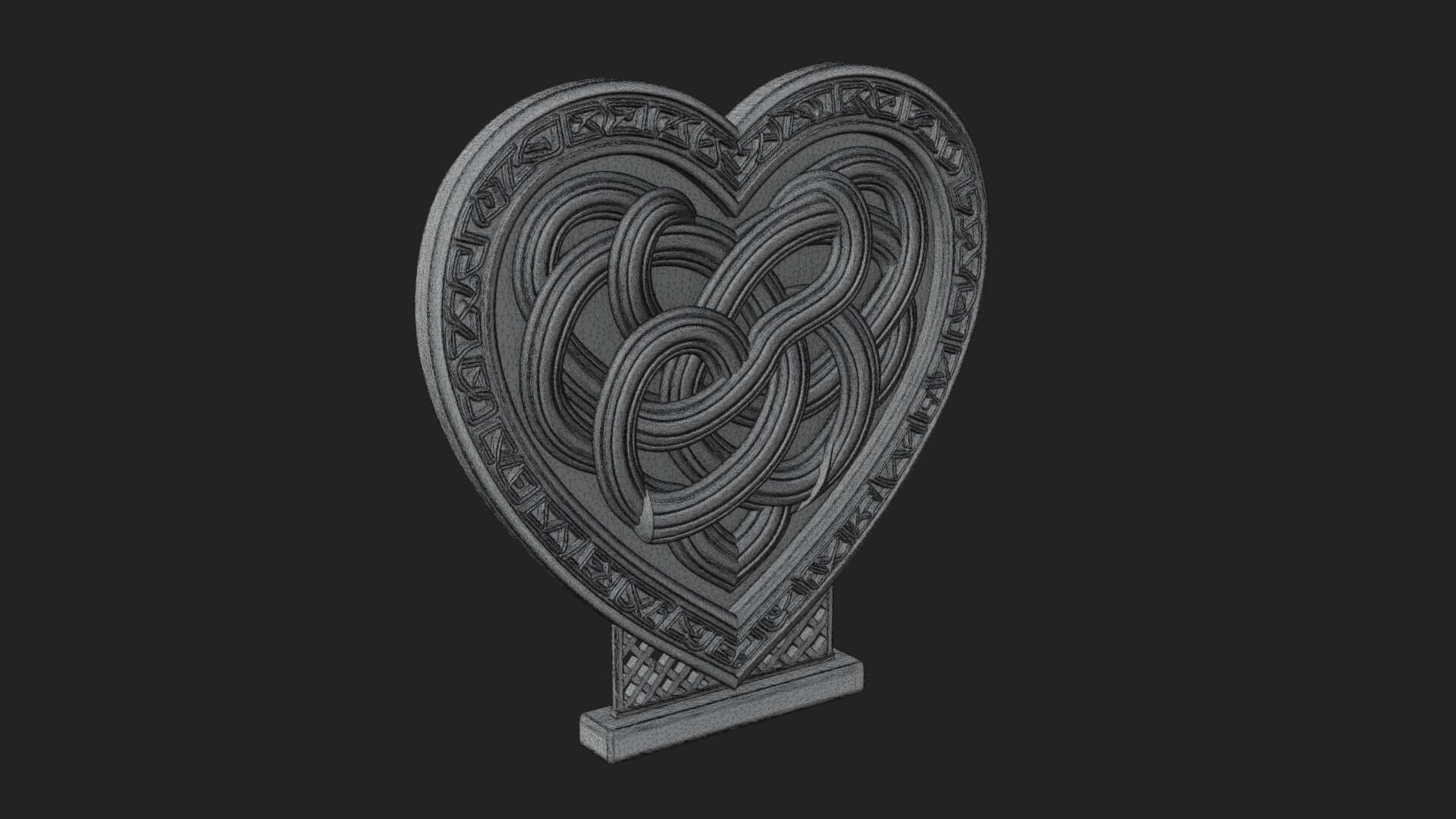 Ornate Framed Heart Plaque Design 281 3D Print Model 3D Model