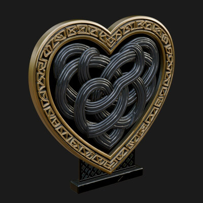 Ornate Framed Heart Plaque Design 281 3D Print Model