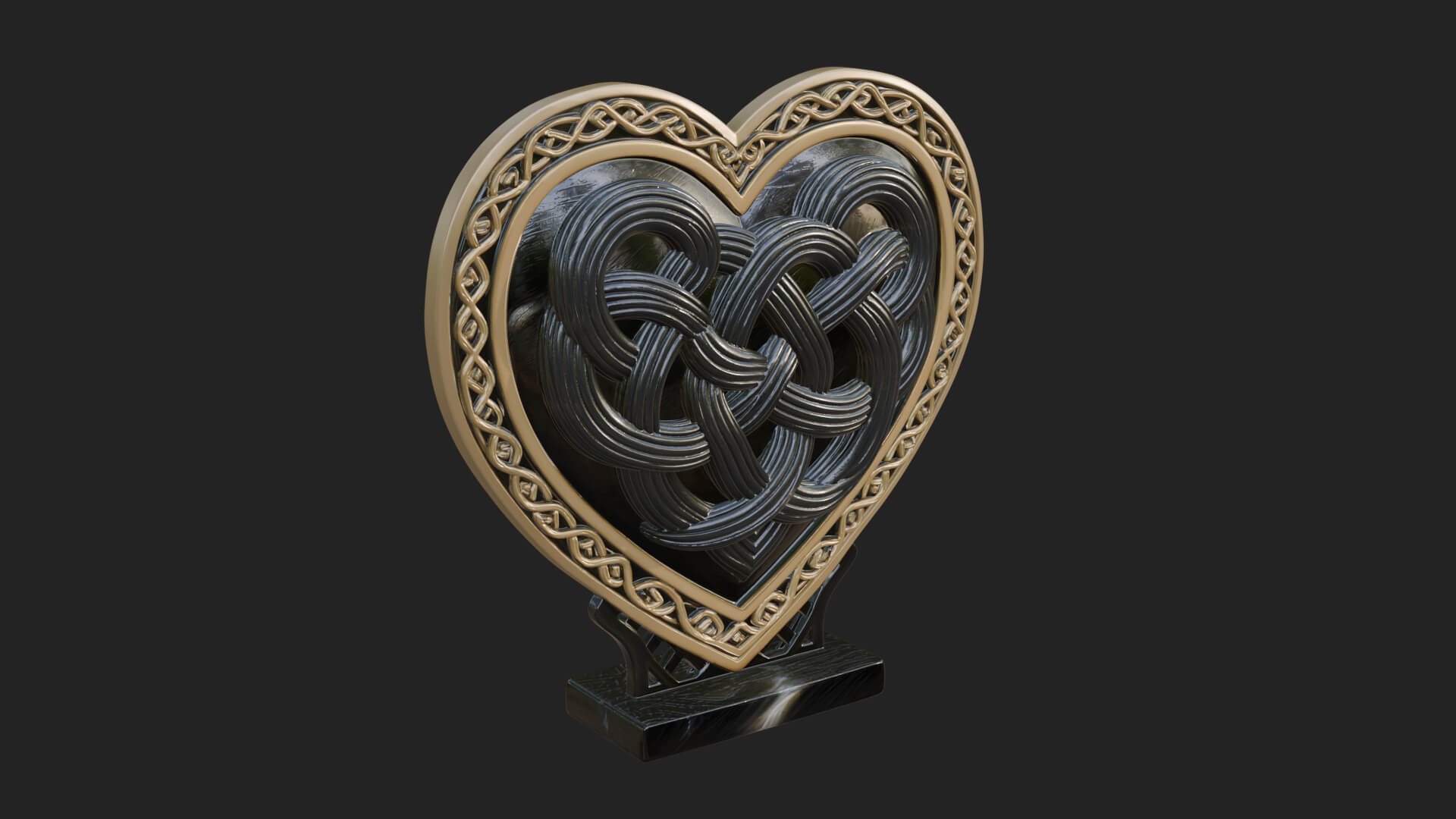 Ornate Framed Heart Plaque Design 282 3D Print Model 3D Model